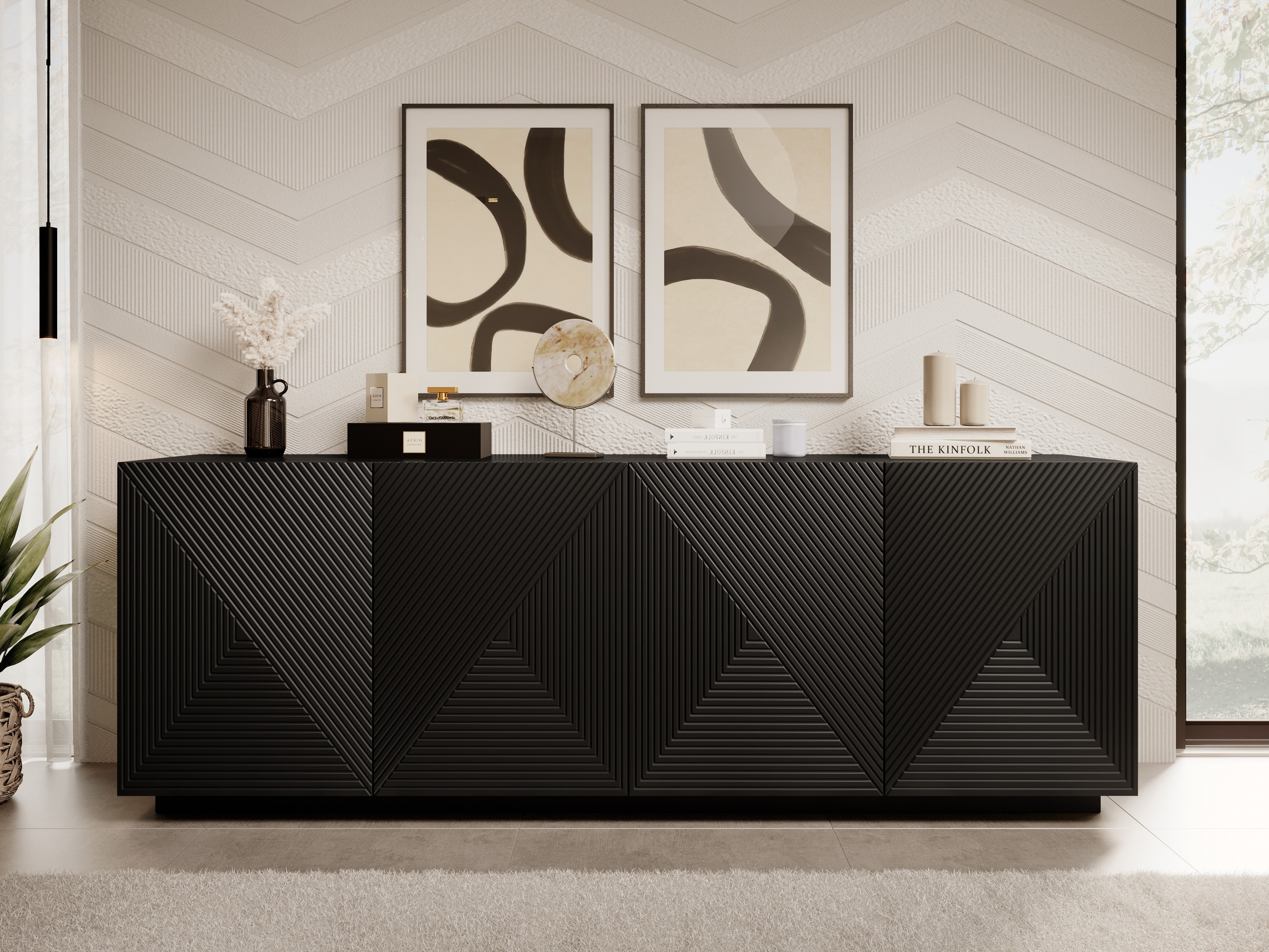 Skapis Dortivi 110 (Matēts melns)