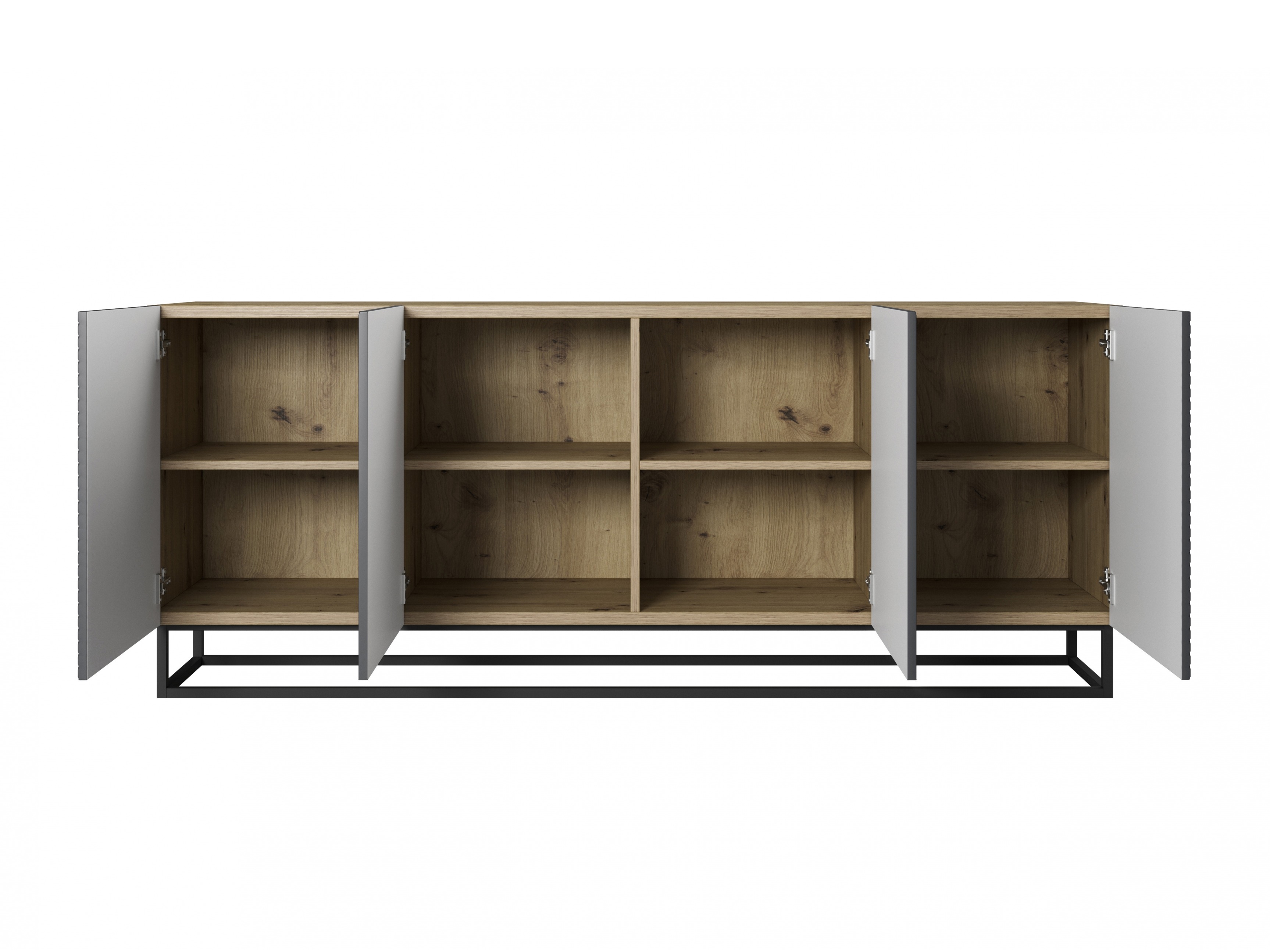 Skapis Dortivi 111 (Artisan ozols + Matēts pelēks)