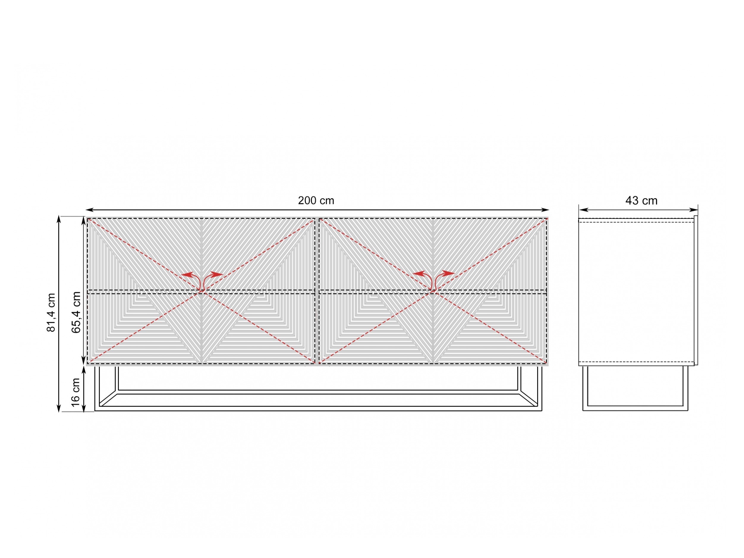 Skapis Dortivi 111 (Kašmirs + Melns)