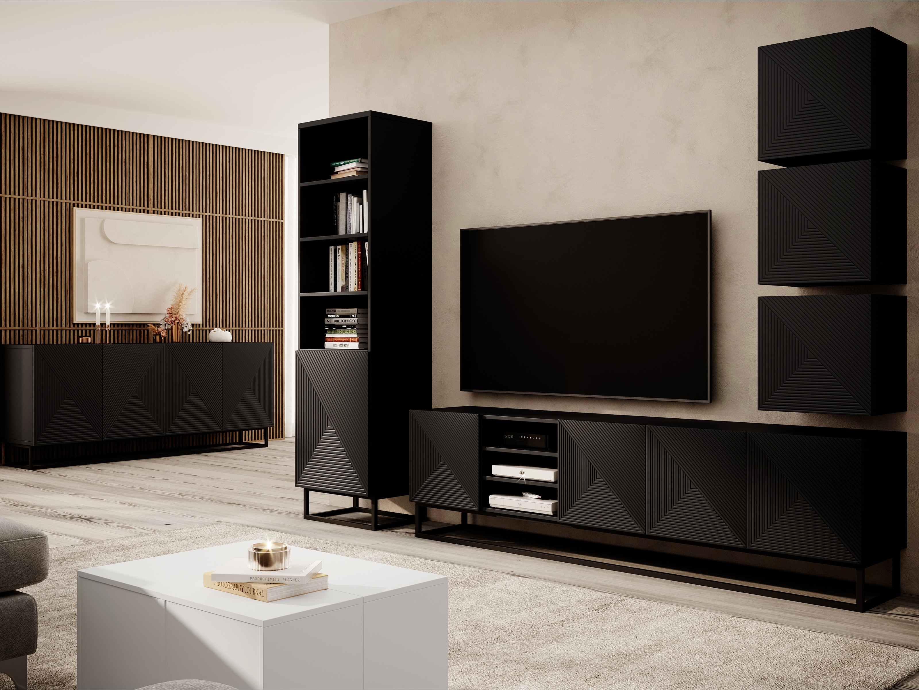 Skapis Dortivi 111 (Matēts melns)