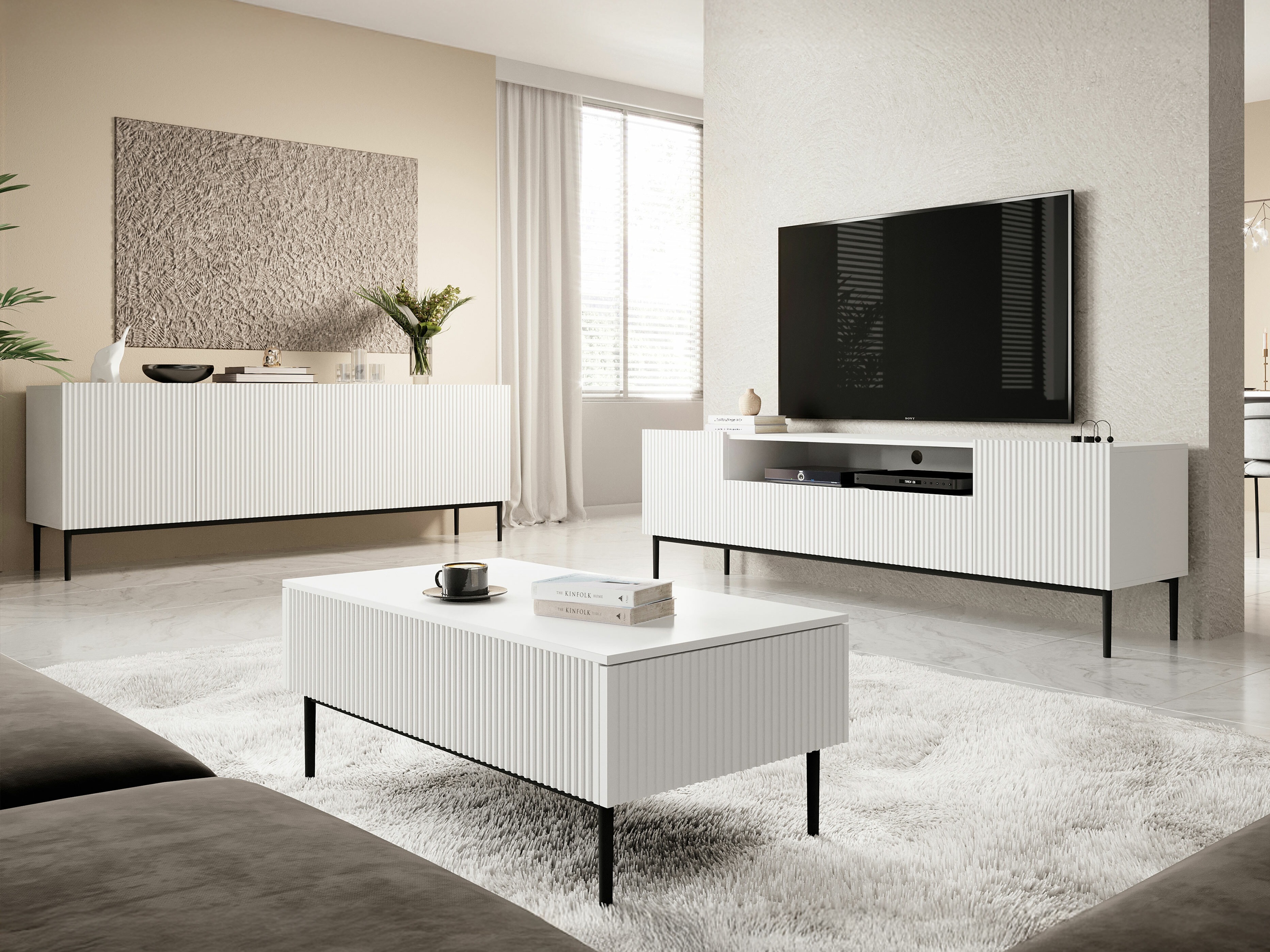 TV galds Melfelu 105 (Balts)