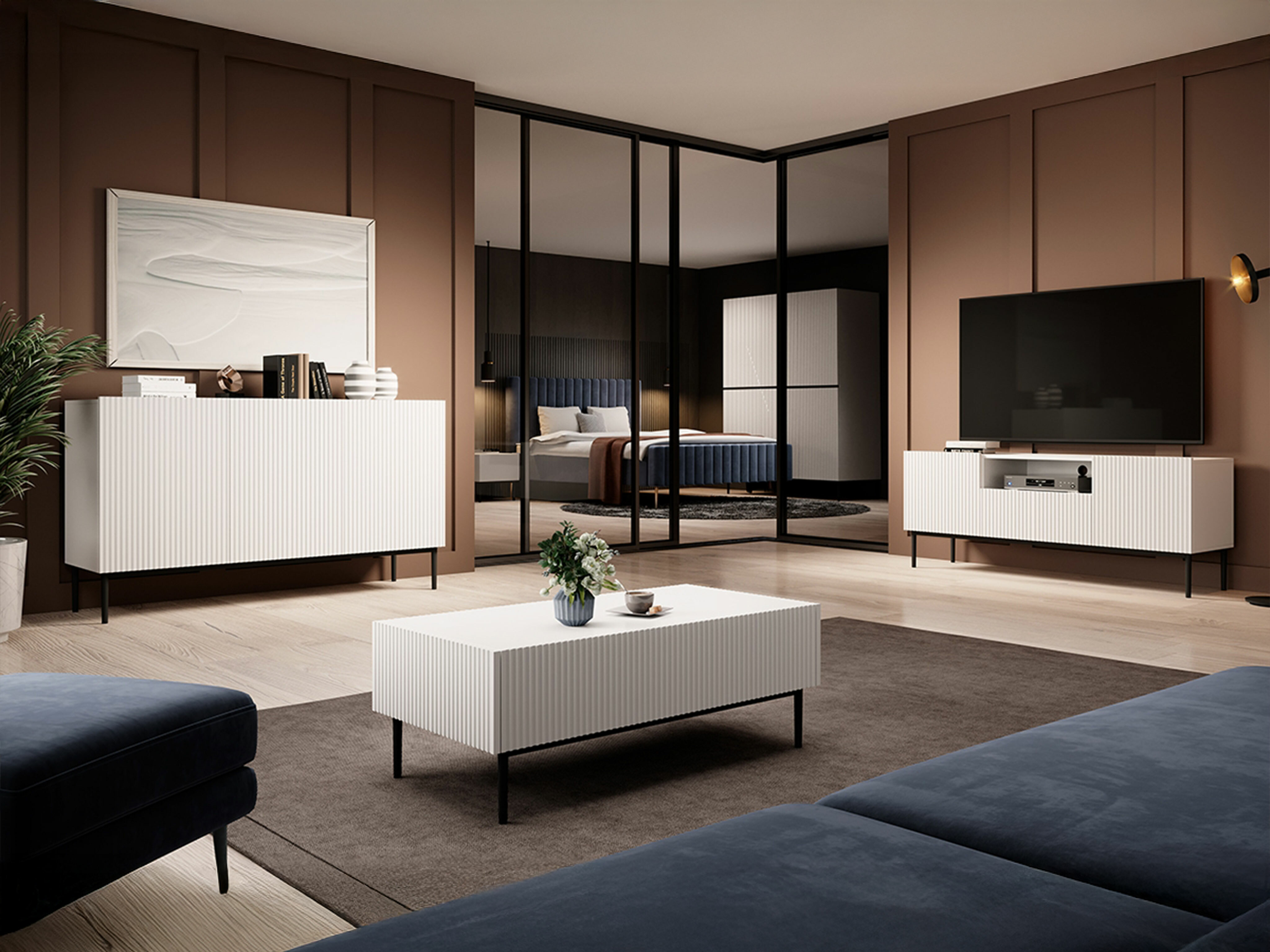 TV galds Melfelu 106 (Balts)