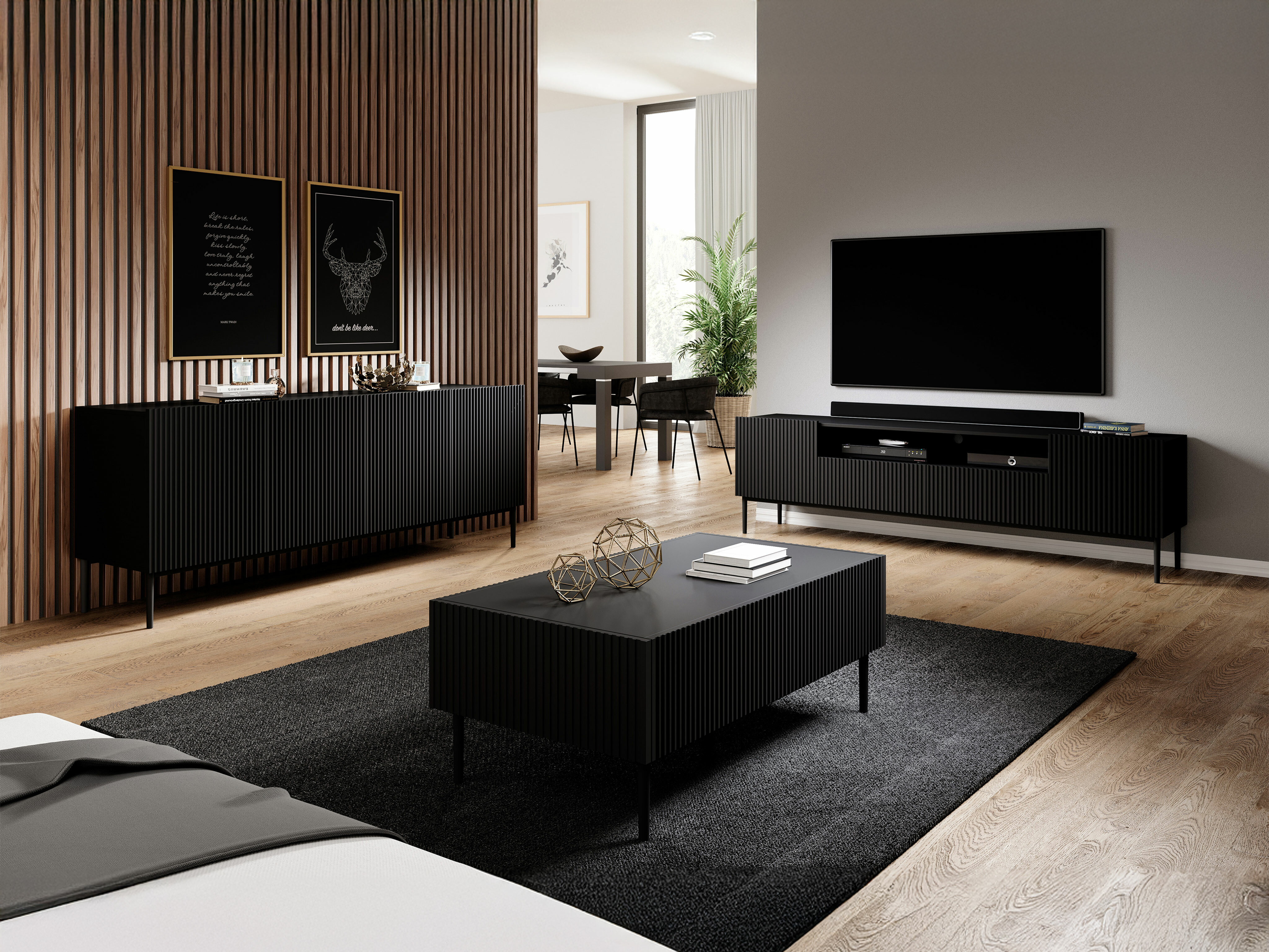 TV galds Melfelu 106 (Melns)