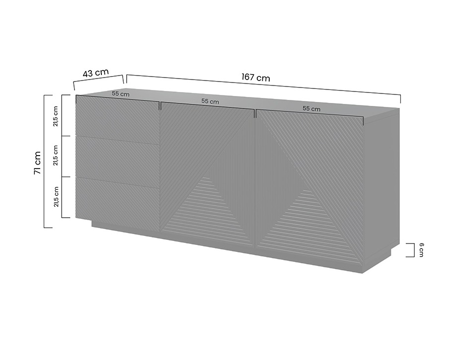 Kомод Dortivi 113 (Artisan дуб + Матовый черный)