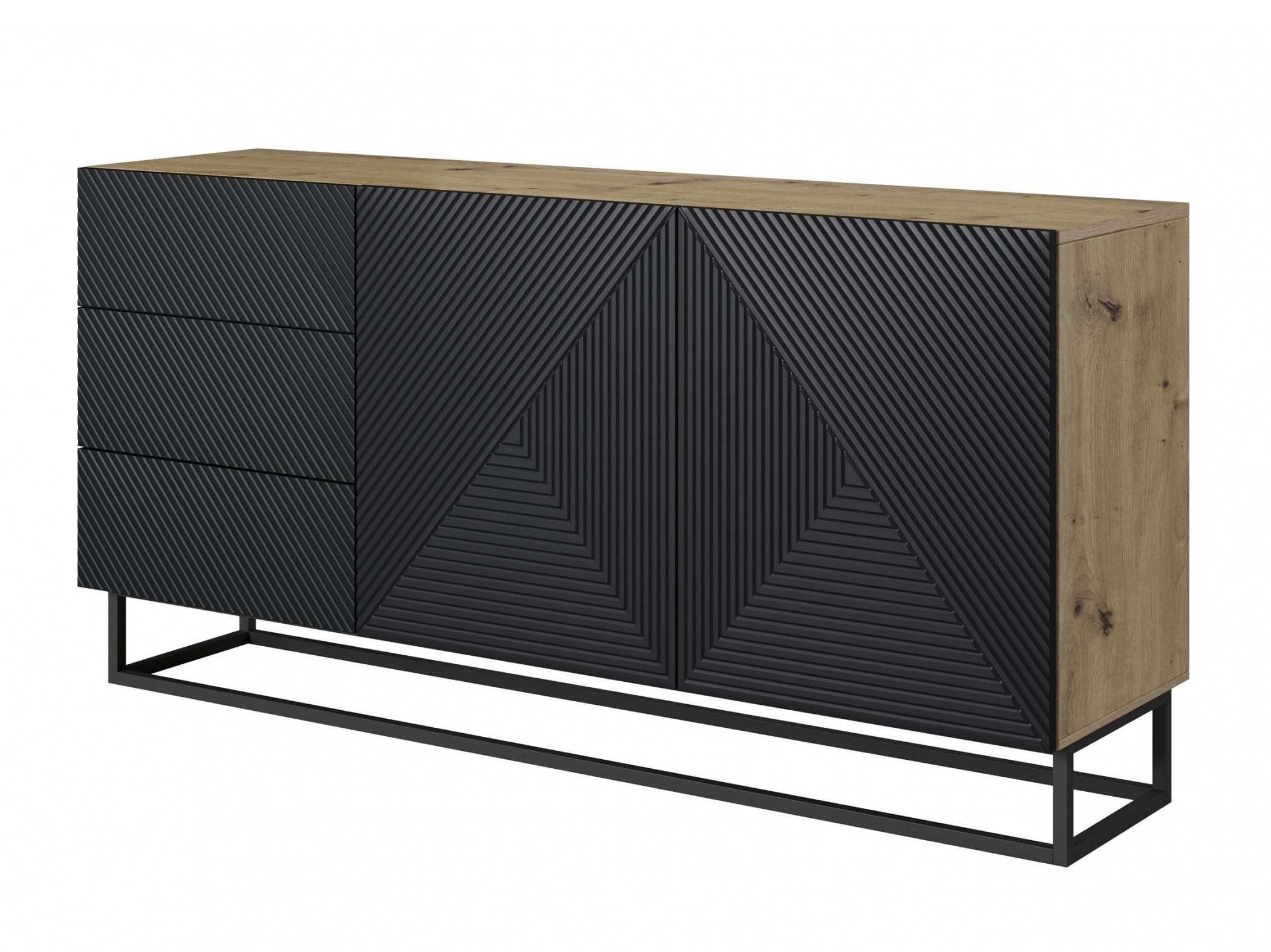 Kомод Dortivi 114 (Artisan дуб + Матовый черный)