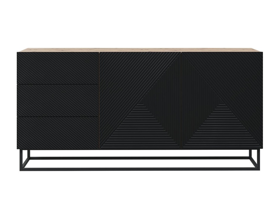 Kомод Dortivi 114 (Artisan дуб + Матовый черный)