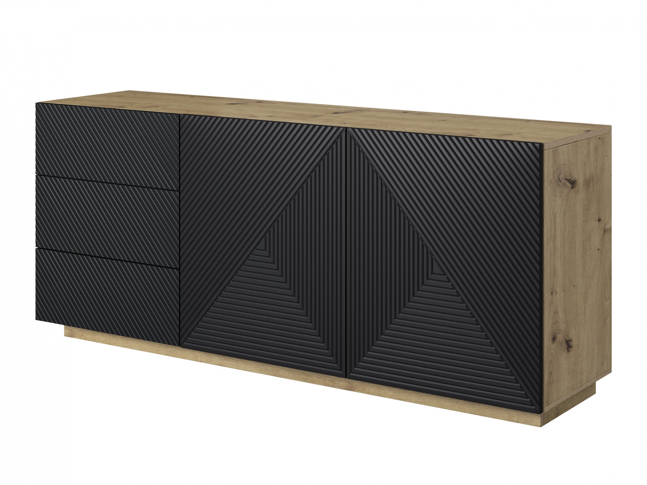 Kumode Dortivi 113 (Artisan ozols + Matēts melns)