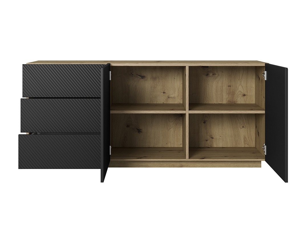 Kumode Dortivi 113 (Artisan ozols + Matēts melns)