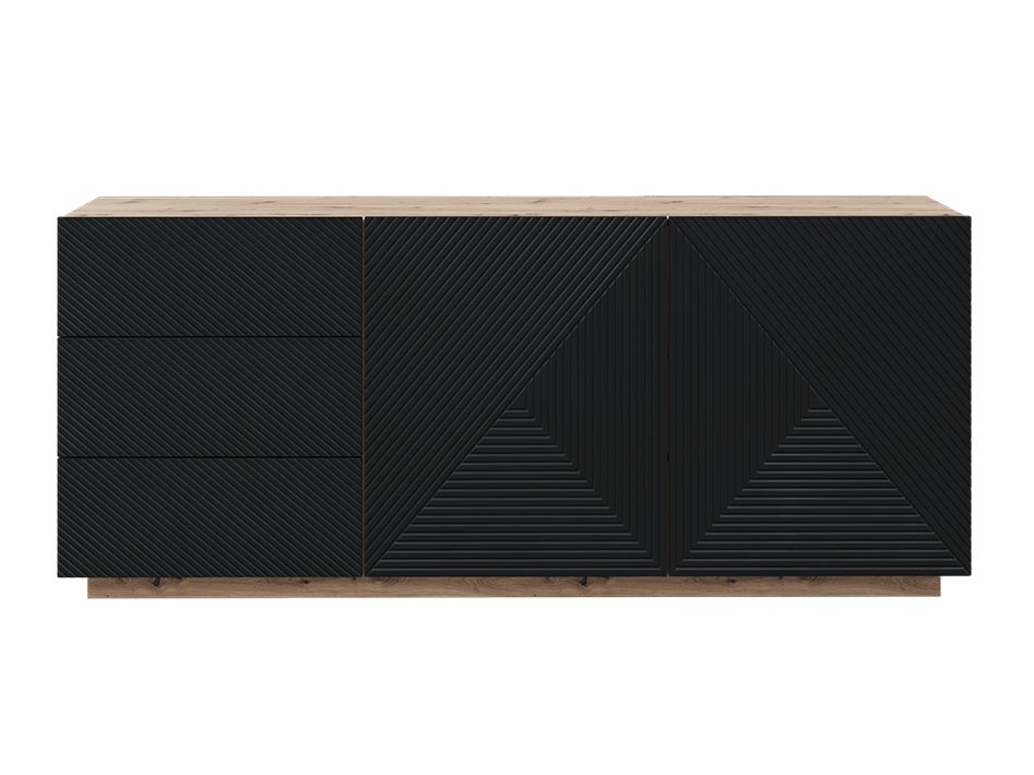 Kumode Dortivi 113 (Artisan ozols + Matēts melns)