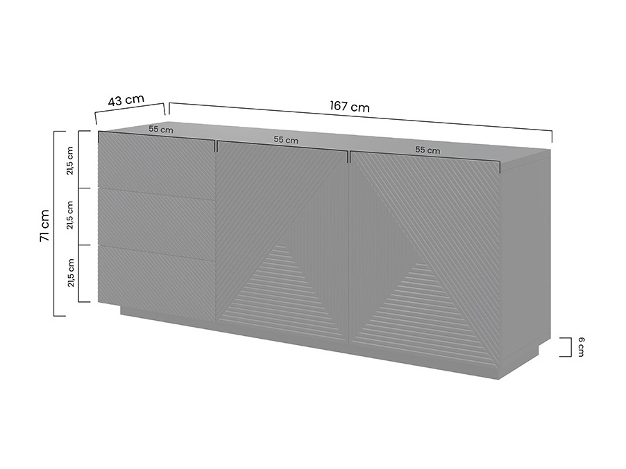 Kumode Dortivi 113 (Matēts balts)