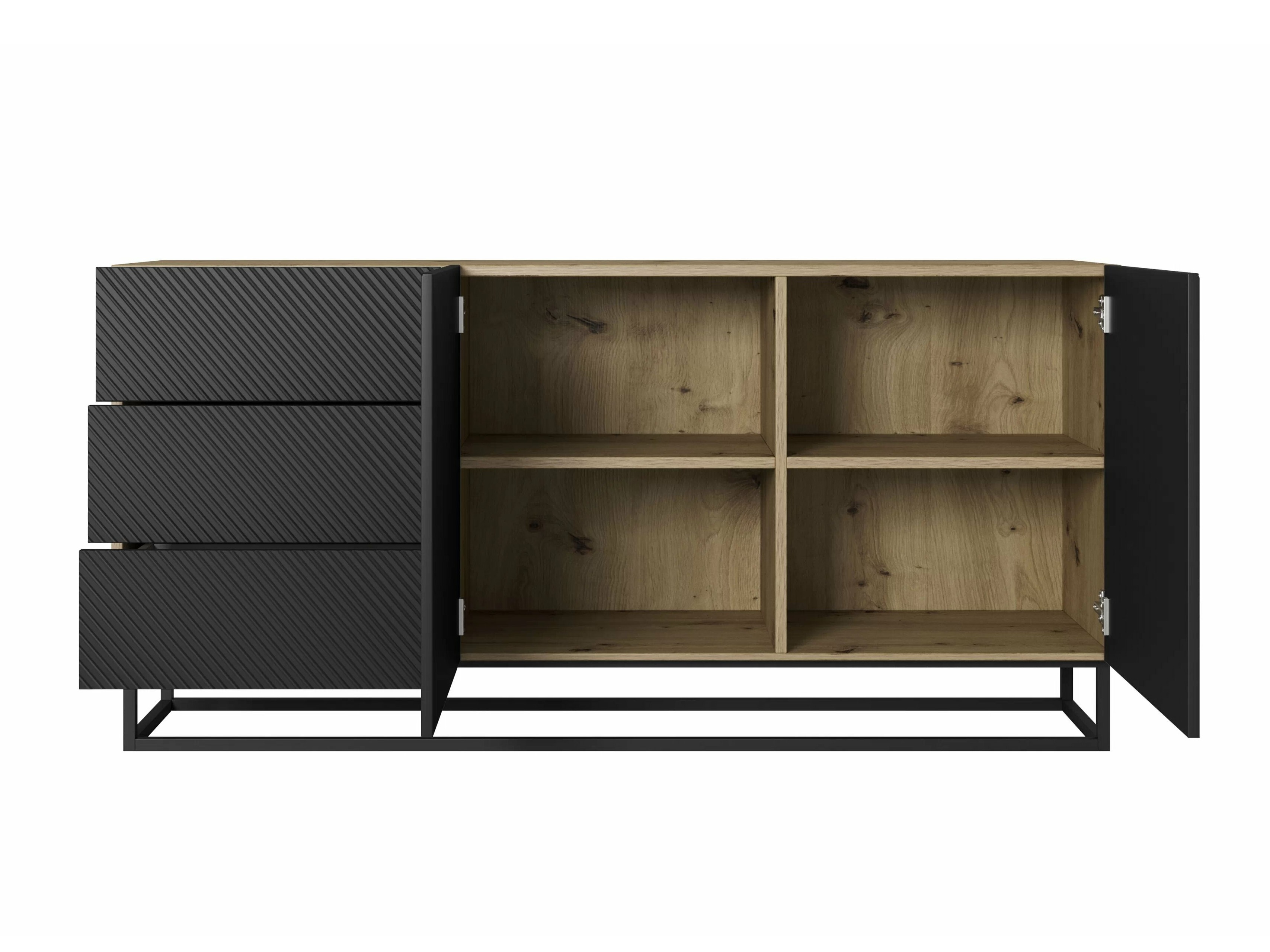 Kumode Dortivi 114 (Artisan ozols + Matēts melns)