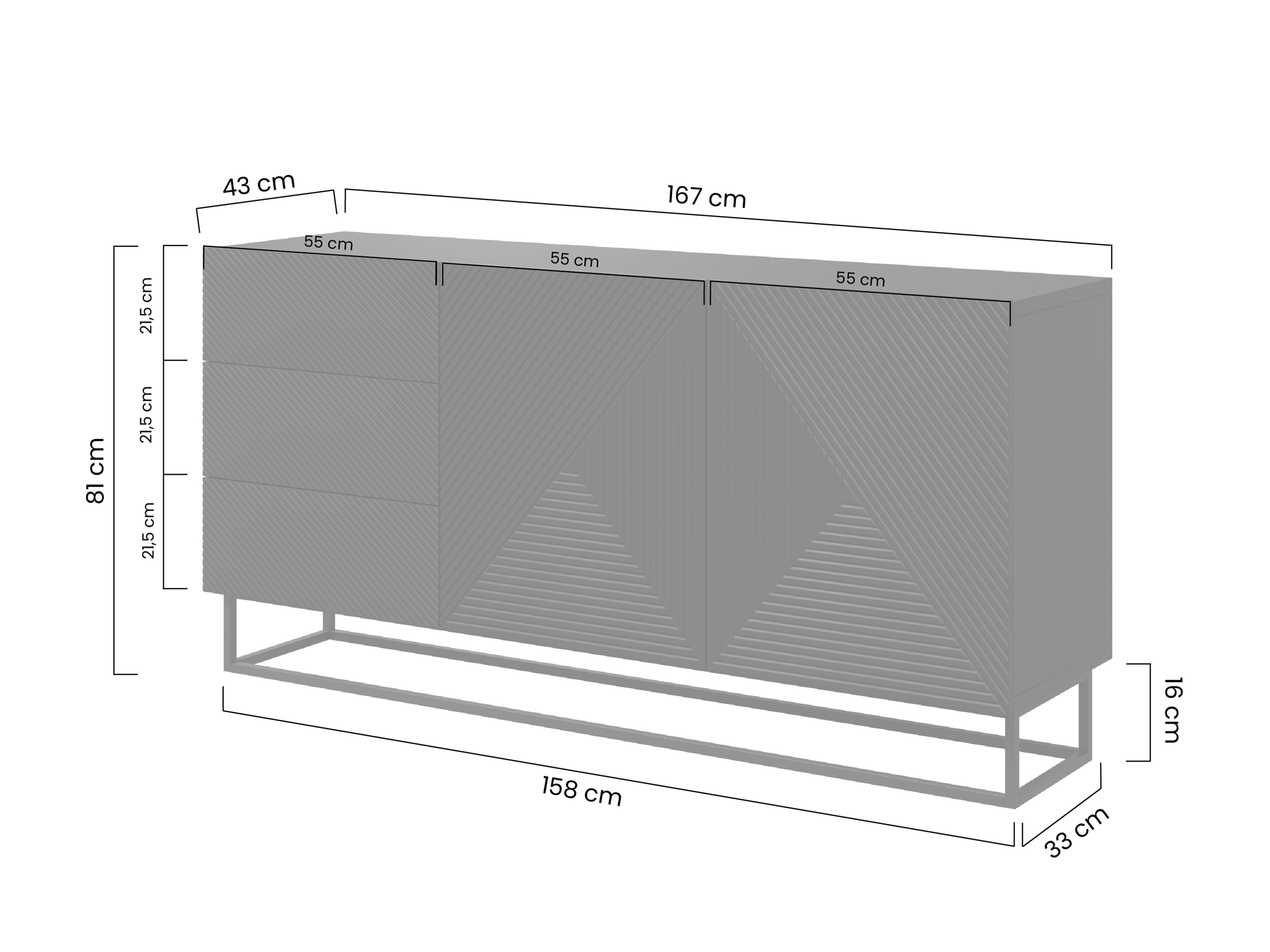 Kumode Dortivi 114 (Artisan ozols + Matēts pelēks)