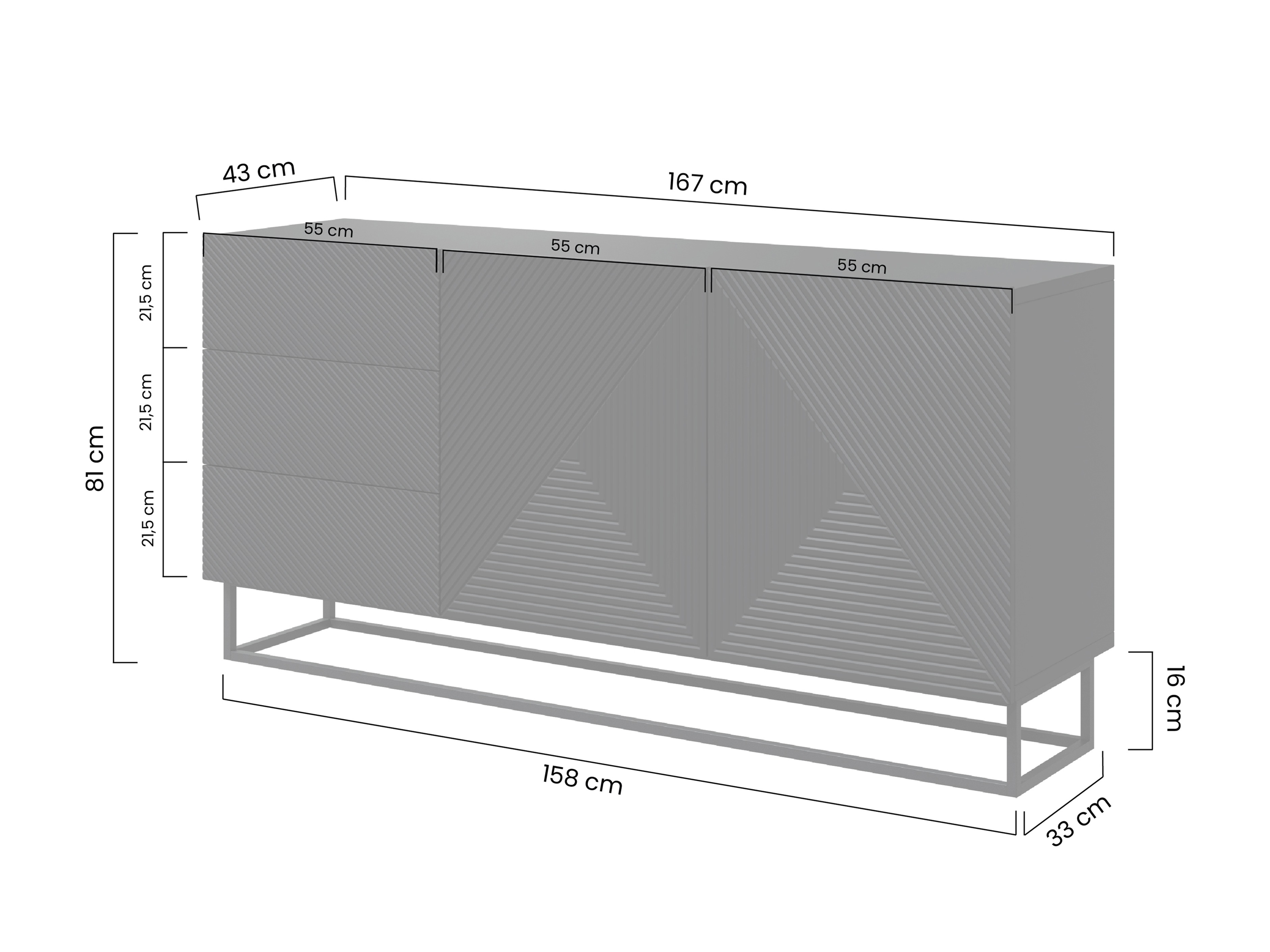 Kumode Dortivi 114 (Glancēts balts)