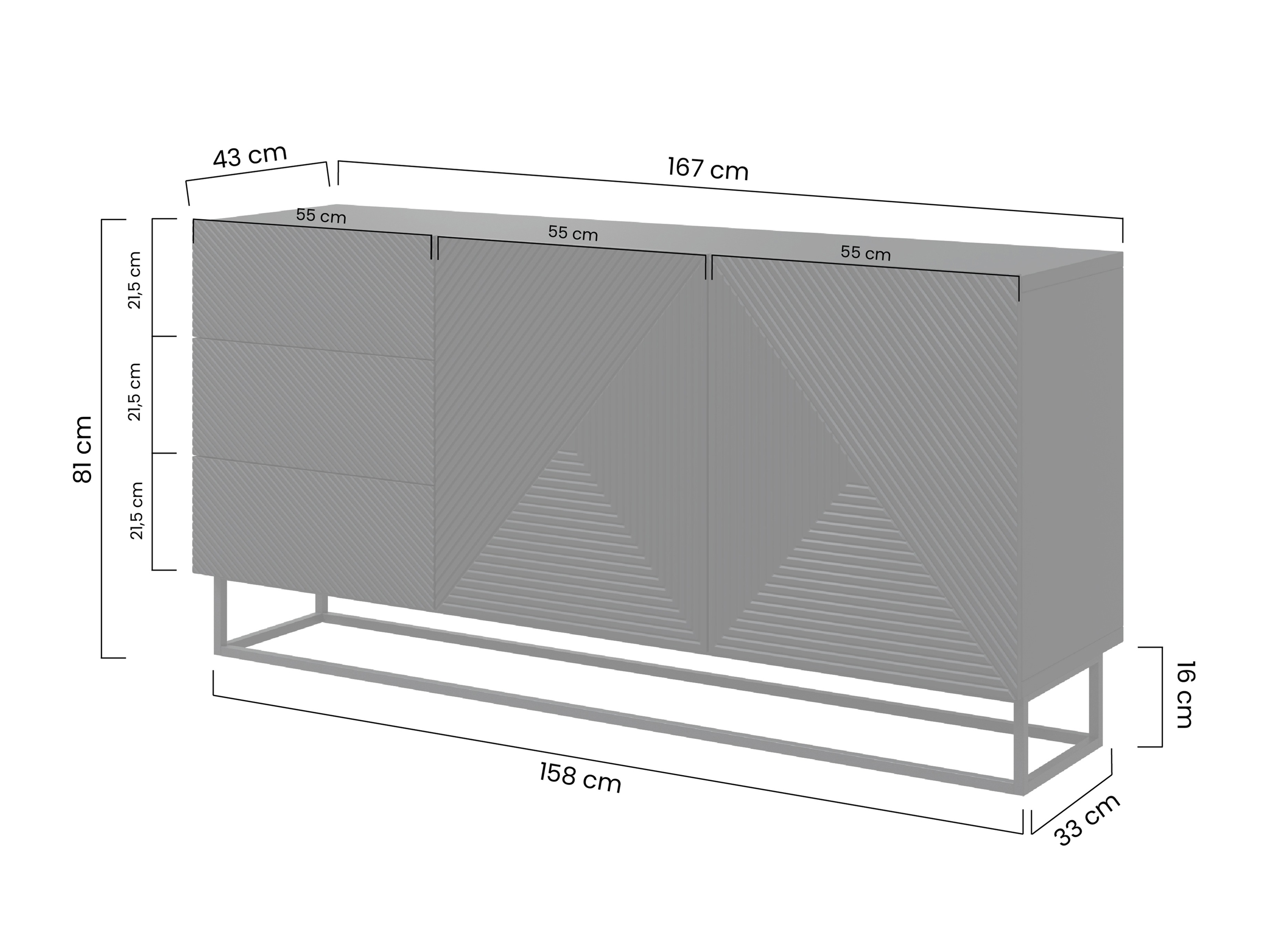 Kumode Dortivi 114 (Matēts balts)