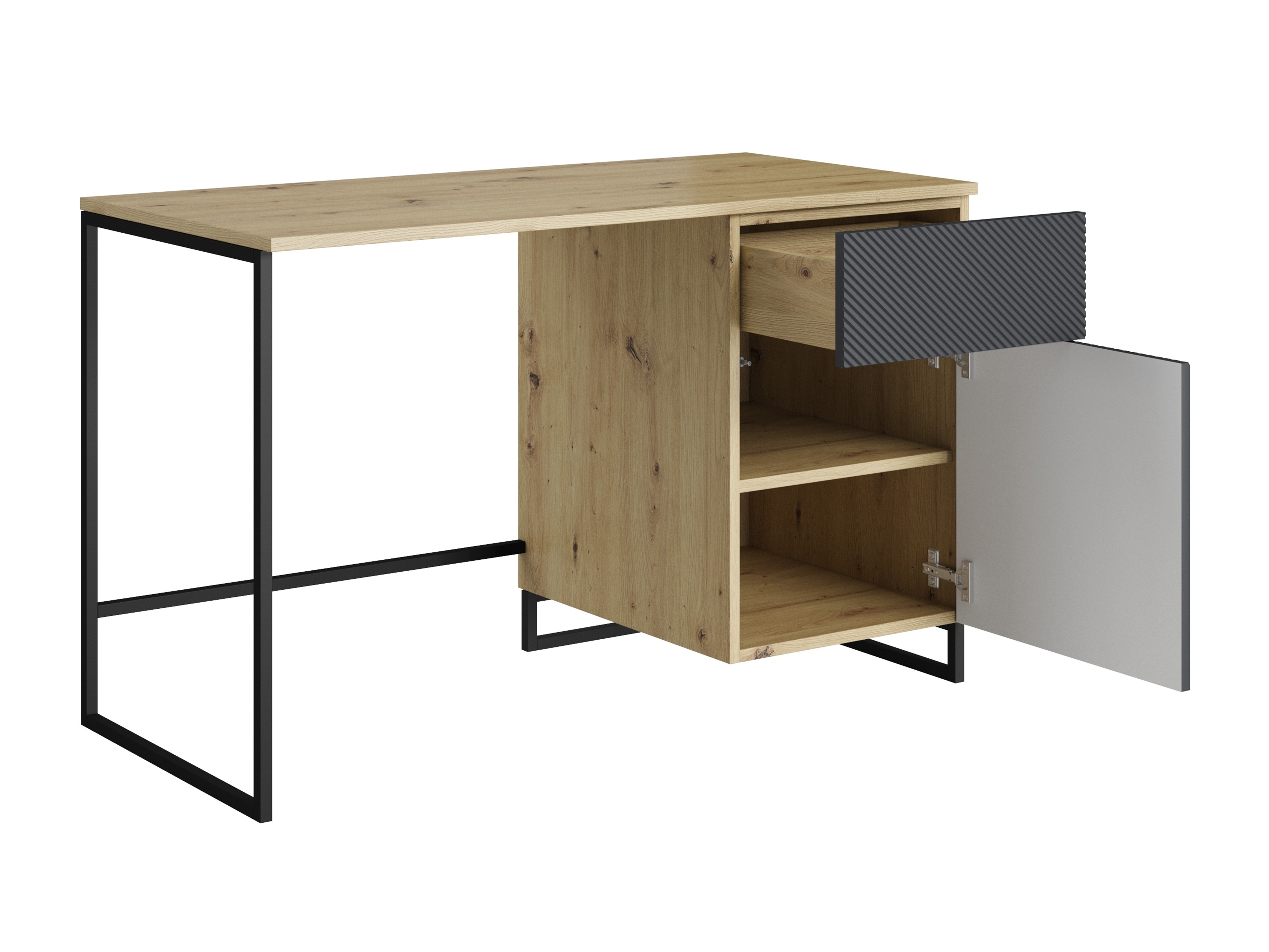 Rakstāmgalds Dortivi 112 (Artisan ozols + Matēts pelēks)