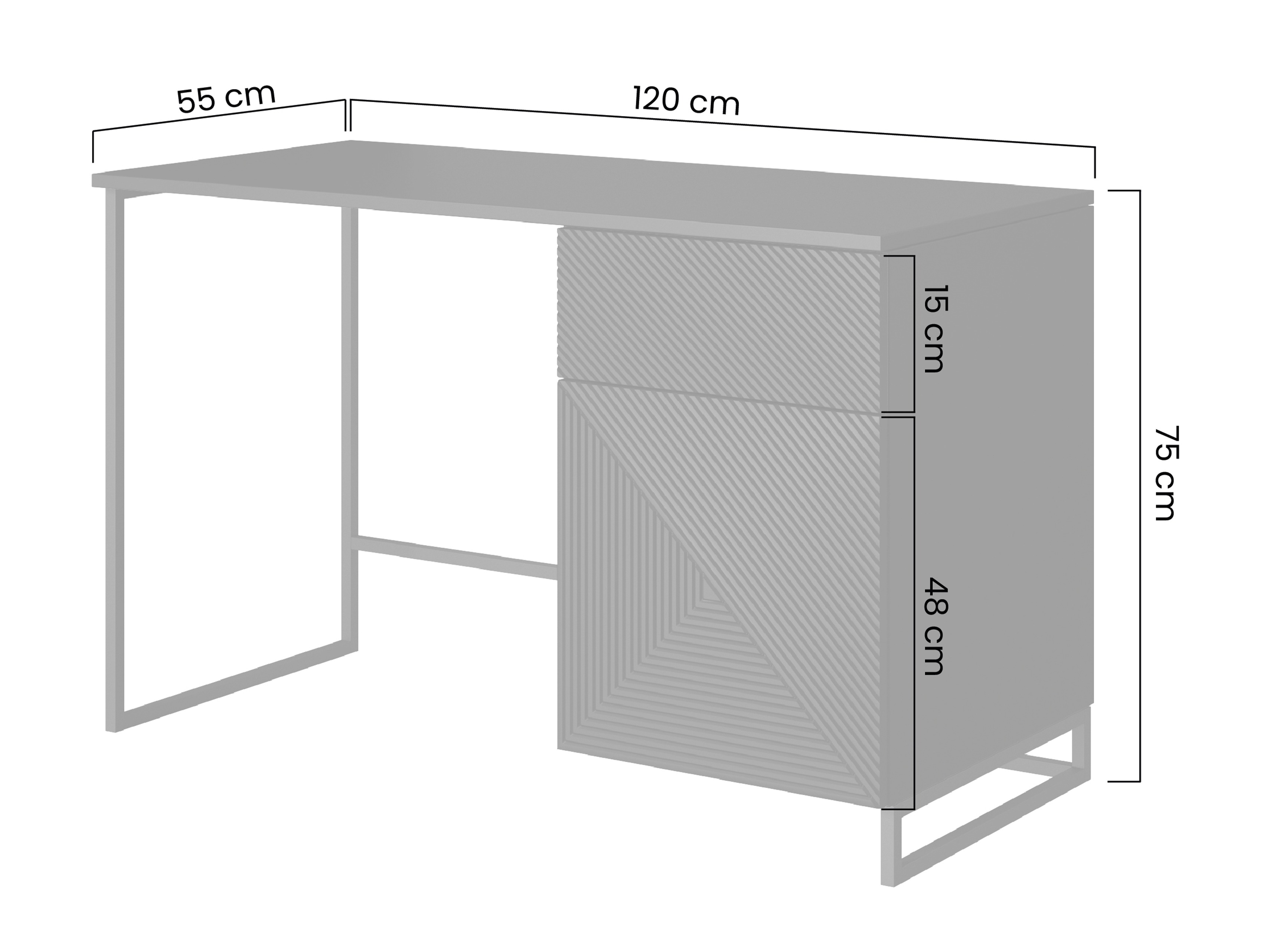 Rakstāmgalds Dortivi 112 (Artisan ozols + Matēts pelēks)
