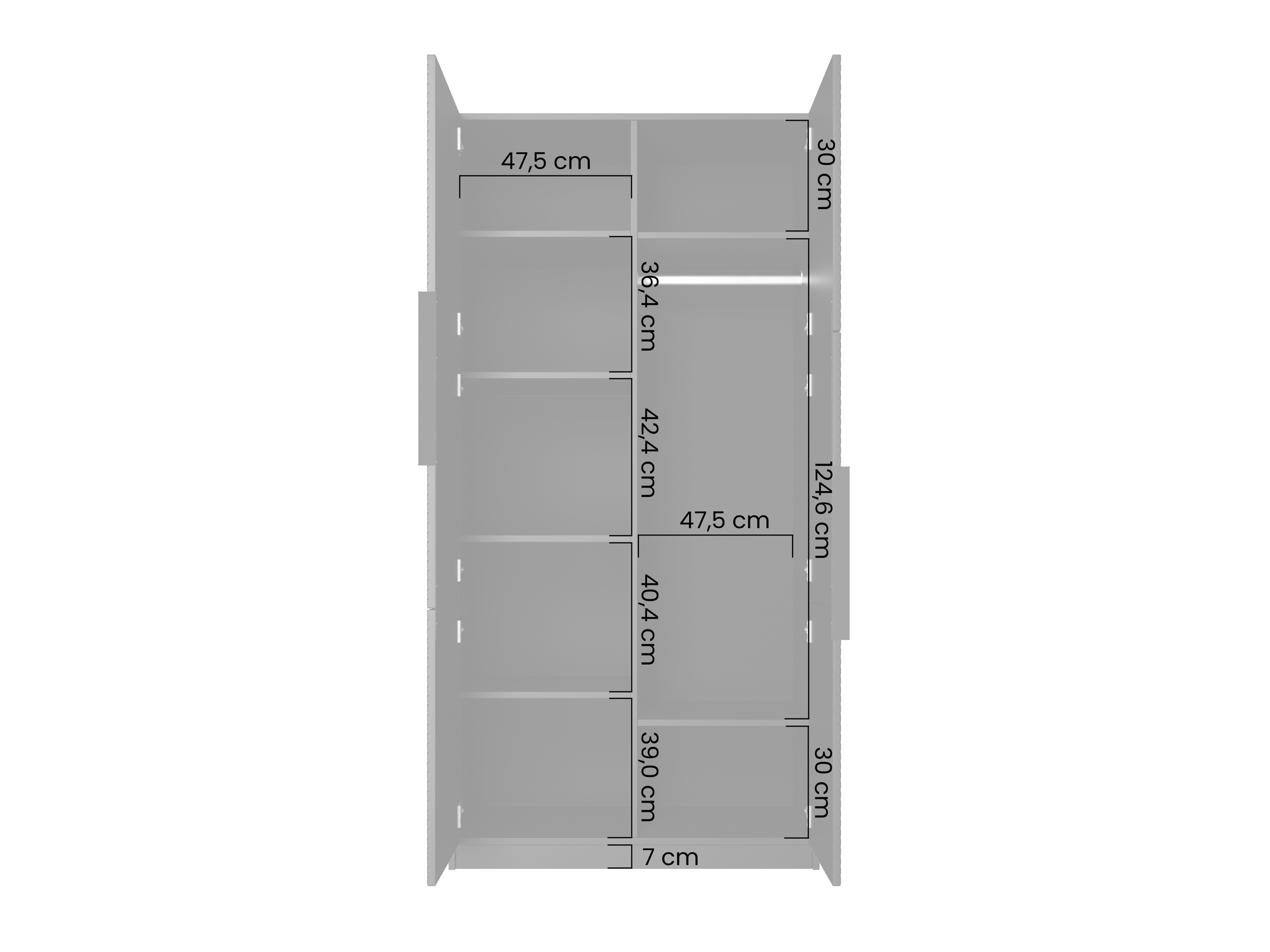 Skapis Dortivi 117 (Artisan ozols + Matēts pelēks)