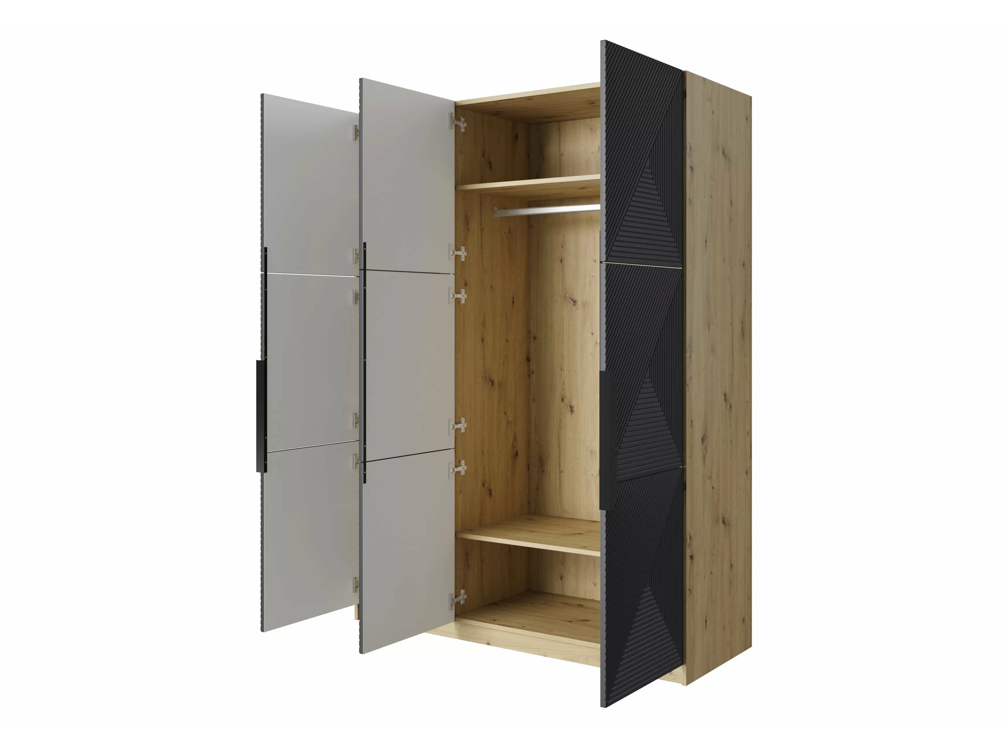 Skapis Dortivi 118 (Artisan ozols + Matēts pelēks)