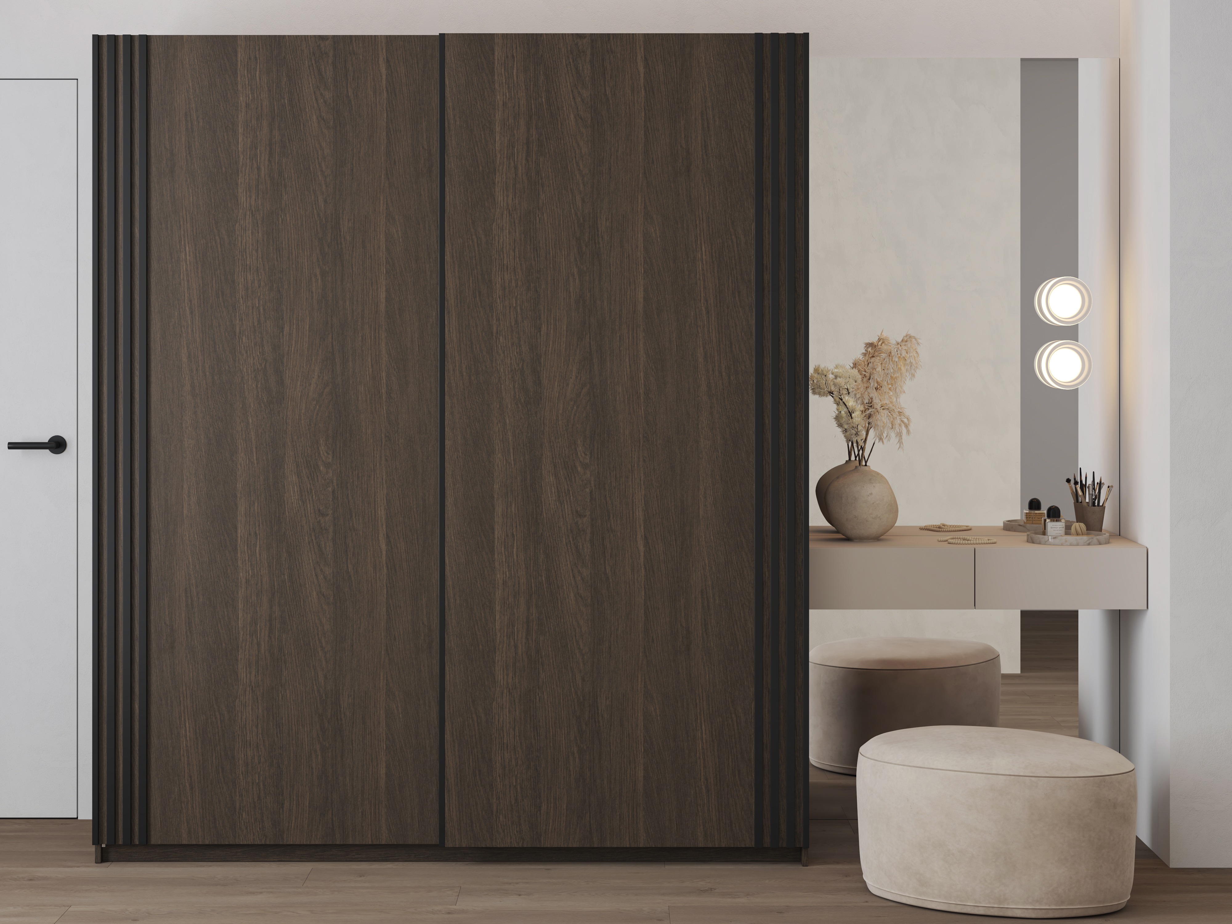 Skapis Austin 372 (Tumšs ozols + Melns)