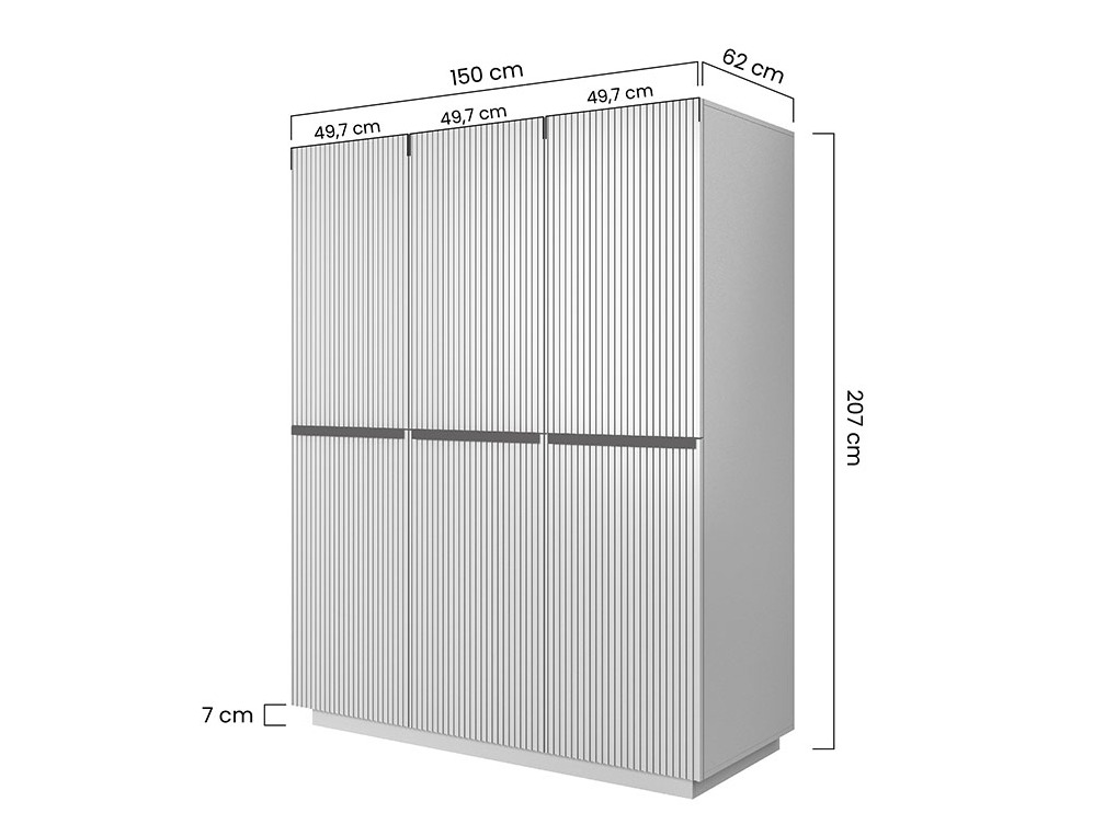 Skapis Melfelu 120 (Melns)