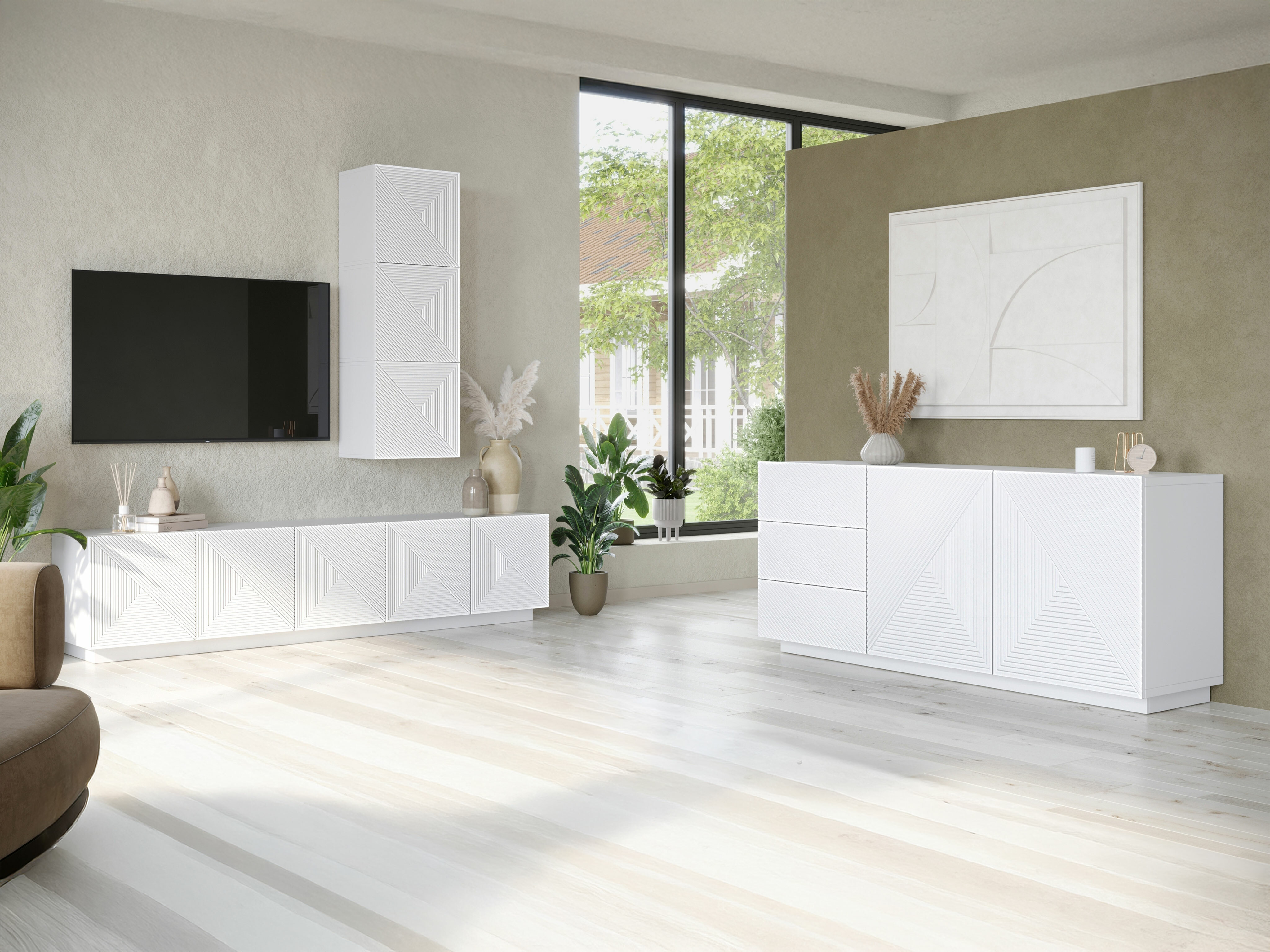 Viesistabas komplekts Dortivi 121 (Matēts balts)