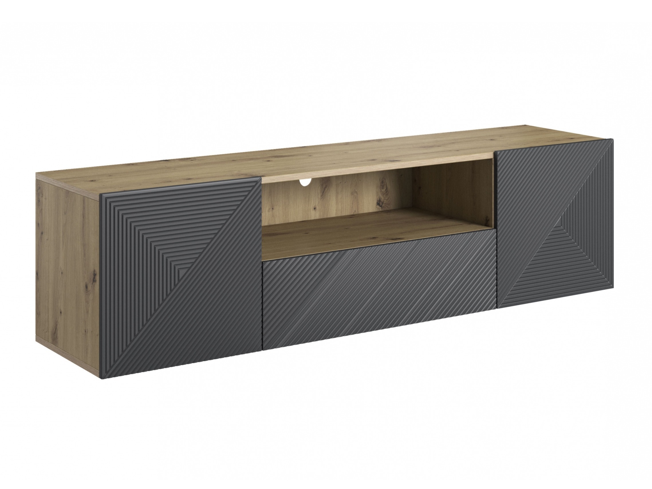 Viesistabas komplekts Dortivi 122 (Artisan ozols + Matēts pelēks)