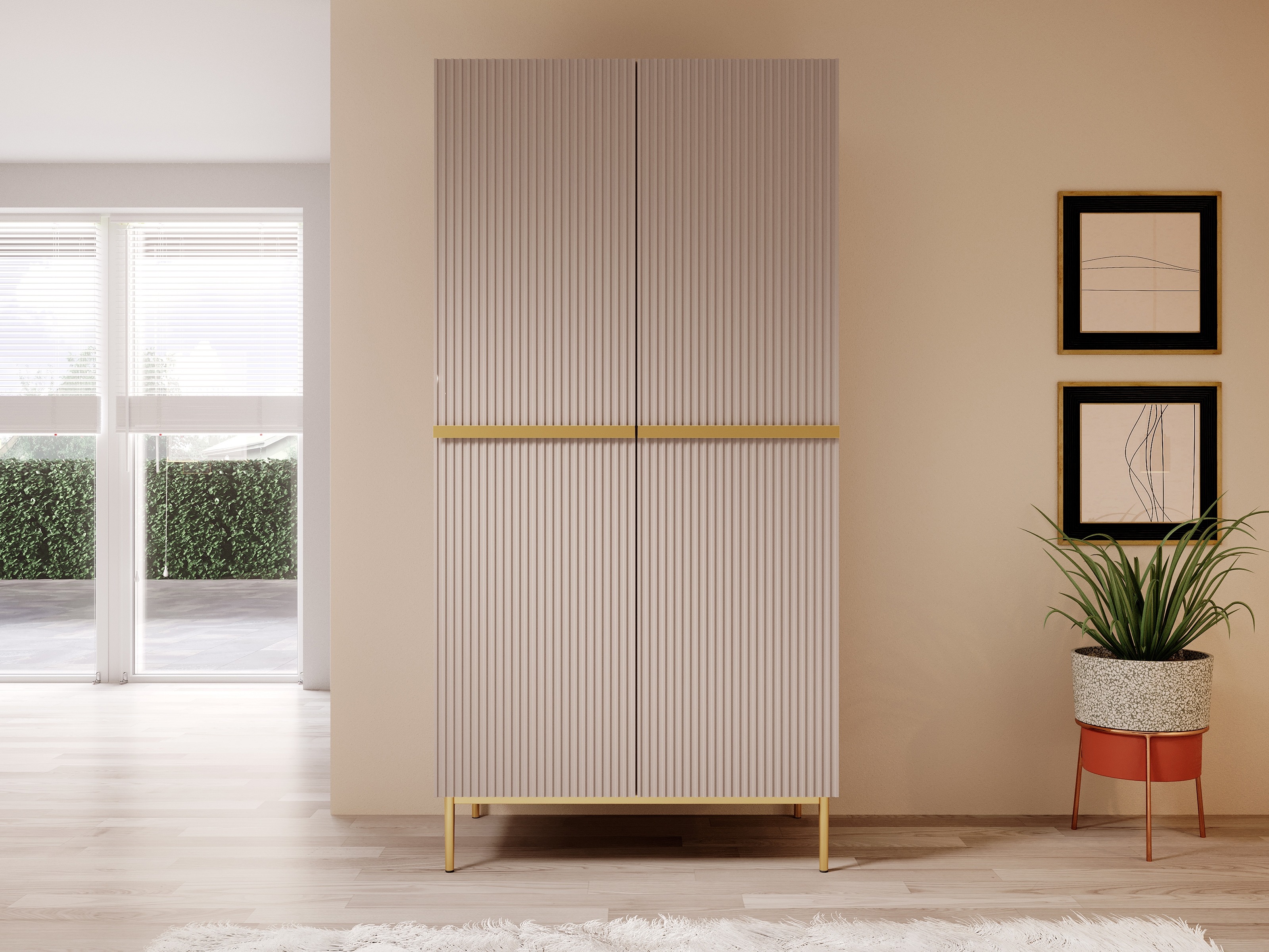 Skapis Melfelu 122 (Tumši rozā)