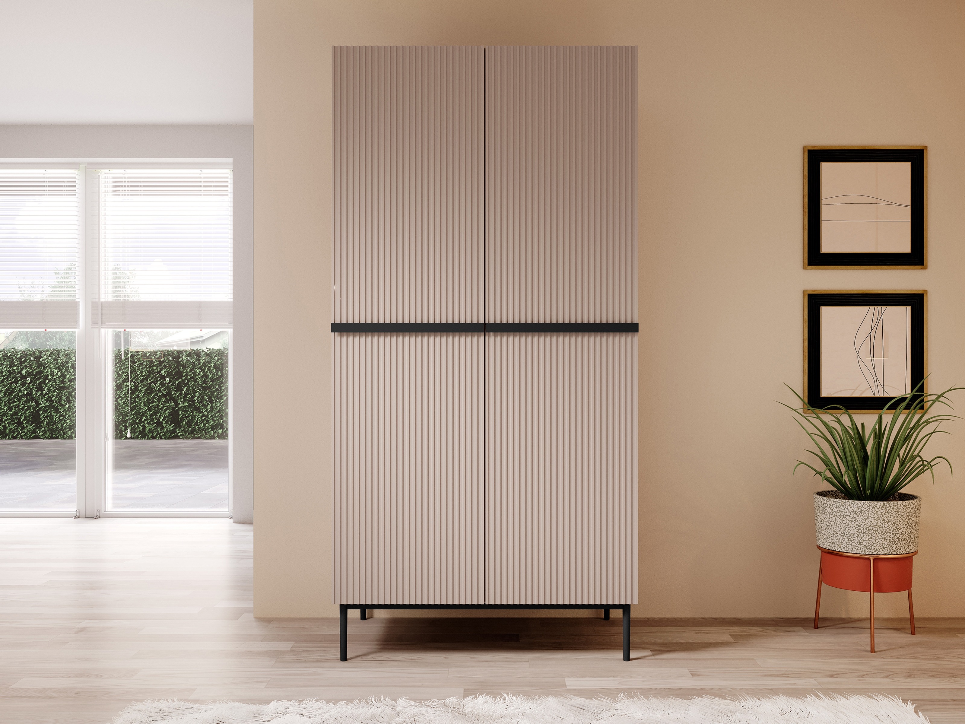 Skapis Melfelu 122 (Tumši rozā)