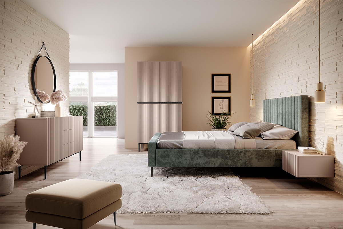 Skapis Melfelu 123 (Tumši rozā)