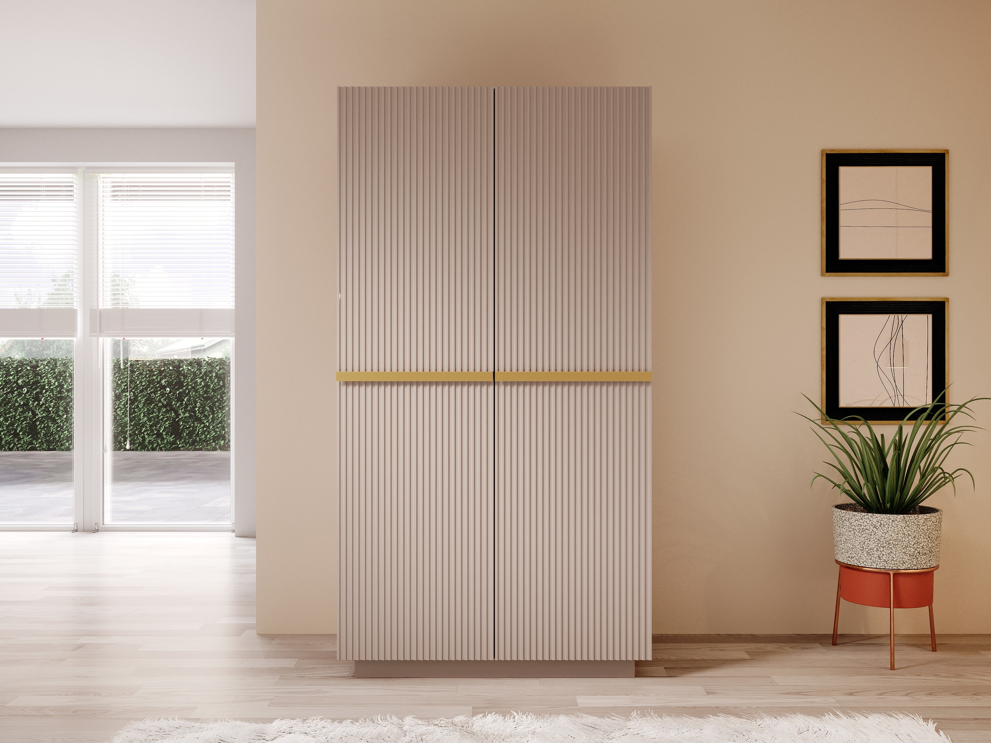 Skapis Melfelu 124 (Tumši rozā)