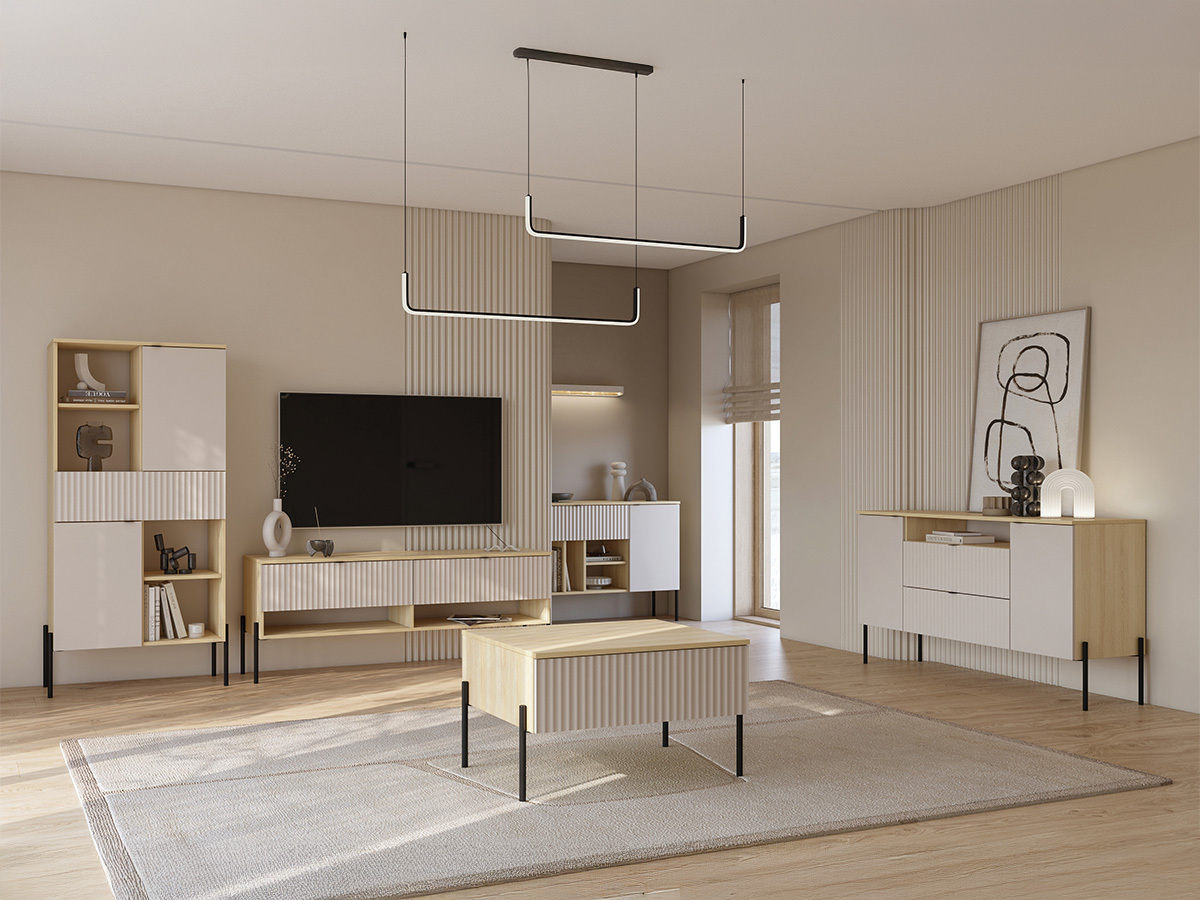 Стеллаж Levtenu 110 (Дуб + Кашемир)