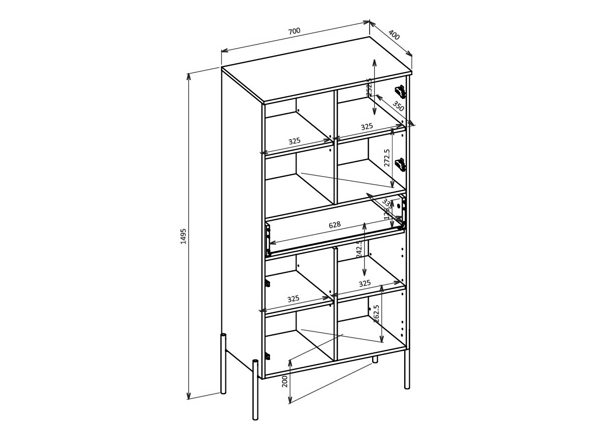 Стеллаж Levtenu 110 (Дуб + Кашемир)