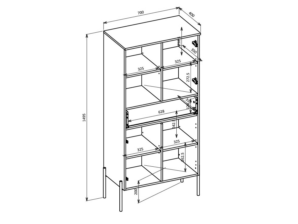 Стеллаж Levtenu 110 (Дуб)