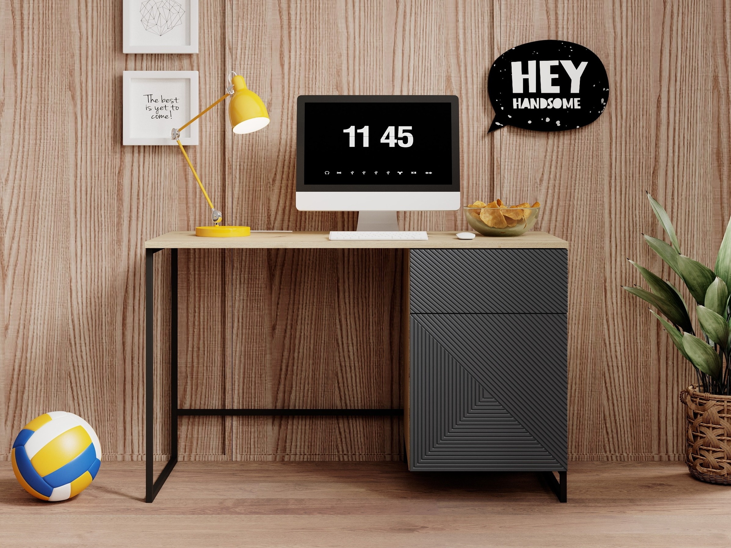 Rakstāmgalds Dortivi 112 (Artisan ozols + Matēts pelēks)