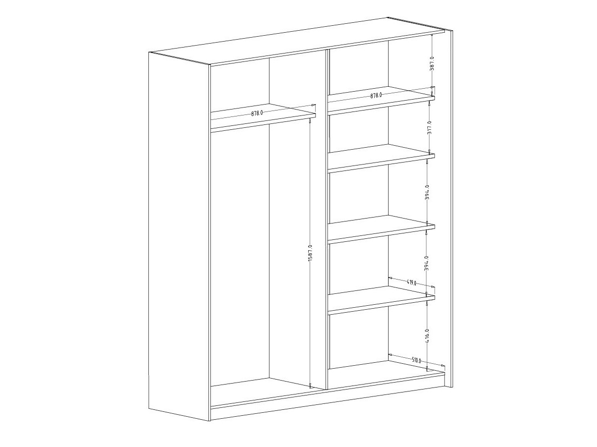 Шкаф Austin 372 (Темный дуб + Чёрный)