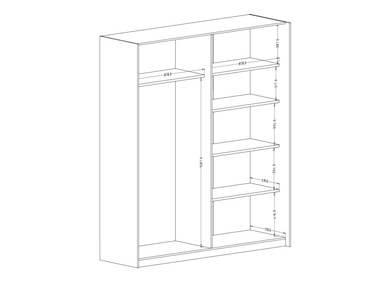 Skapis Austin 372 (Tumšs ozols + Melns)