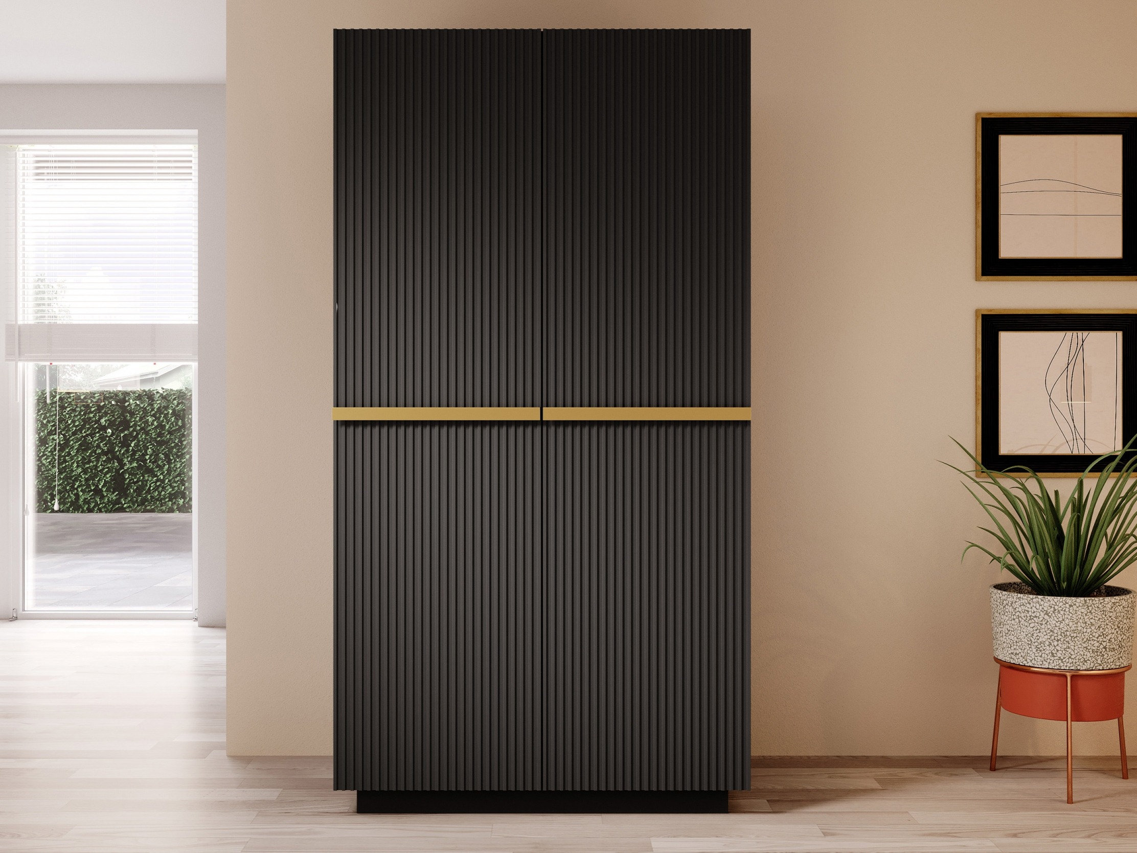 Skapis Melfelu 125 (Melns)