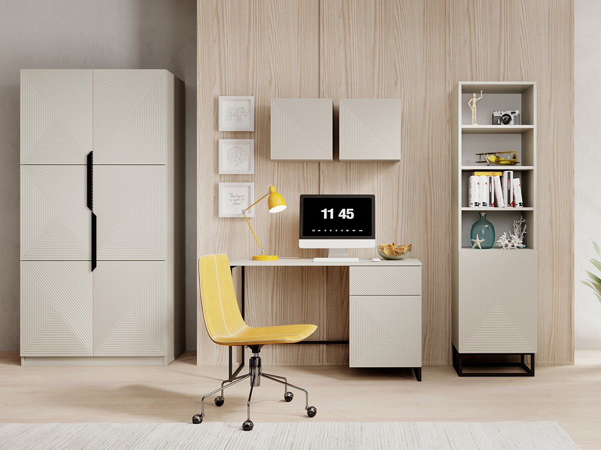 Mājas biroja komplekts Dortivi 120 (Kašmirs + Melns)