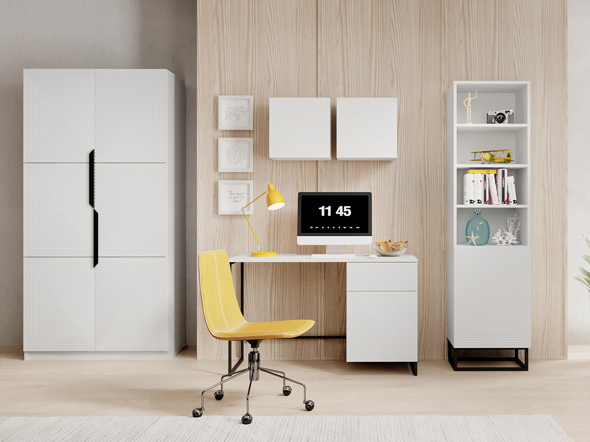 Mājas biroja komplekts Dortivi 120 (Matēts balts)