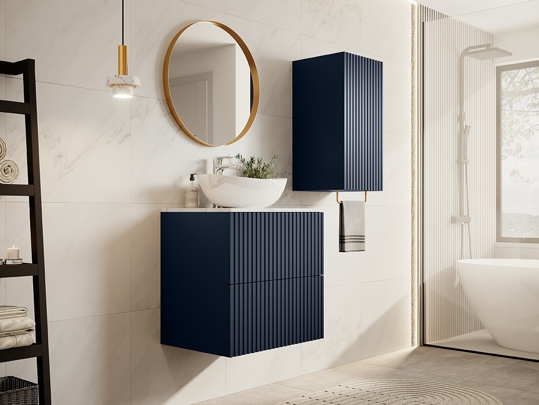 Настенный шкафчик для ванной комнаты Melfelu 128 (Синий)