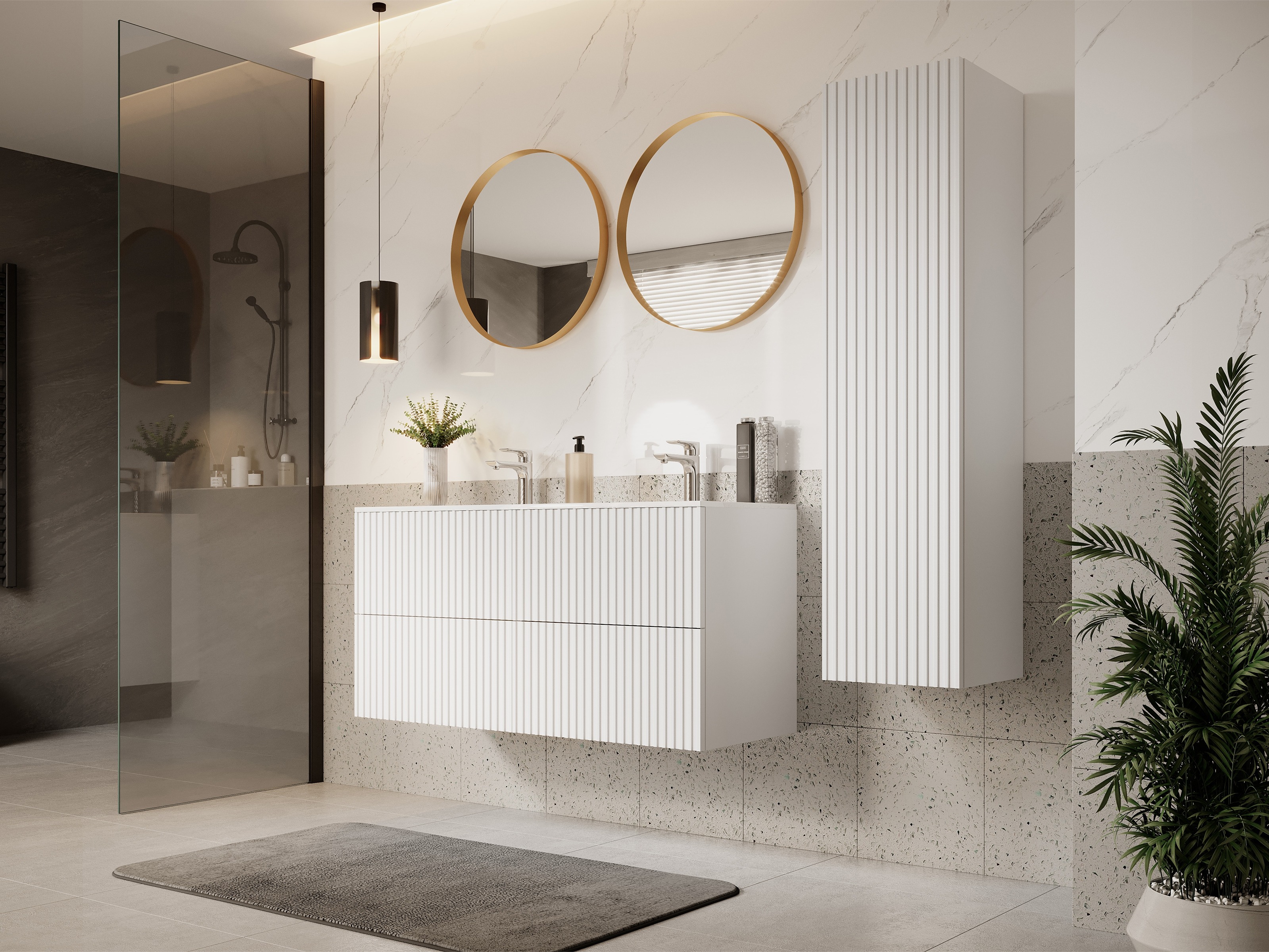 Piekarams vannas istabas skapītis Melfelu 129 (Balts)