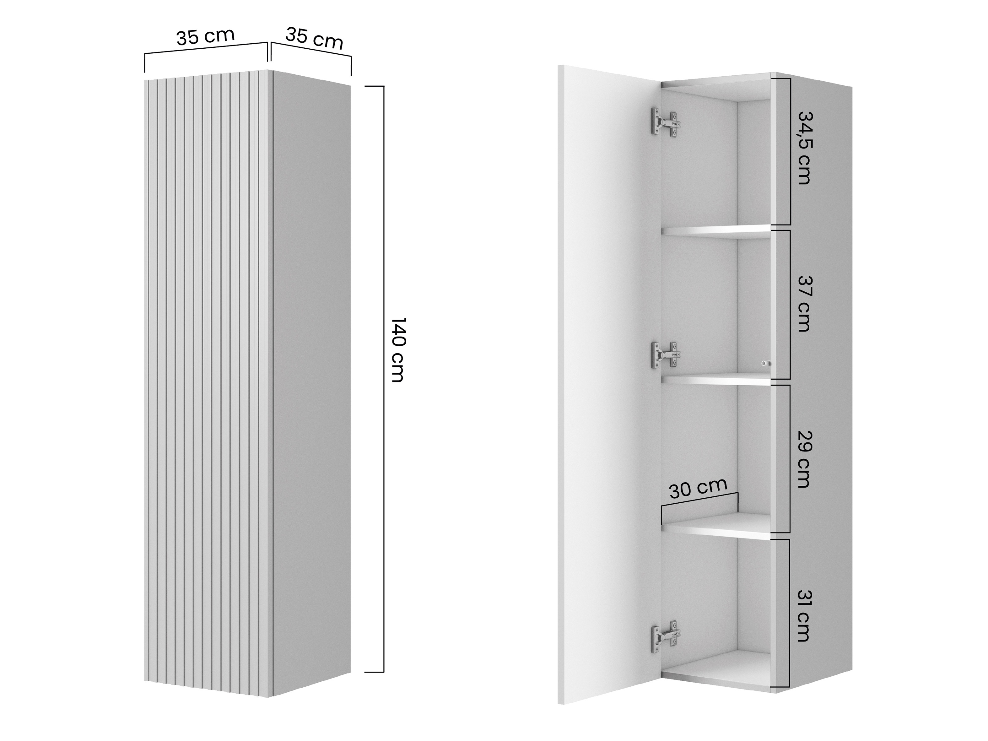 Piekarams vannas istabas skapītis Melfelu 129 (Balts)