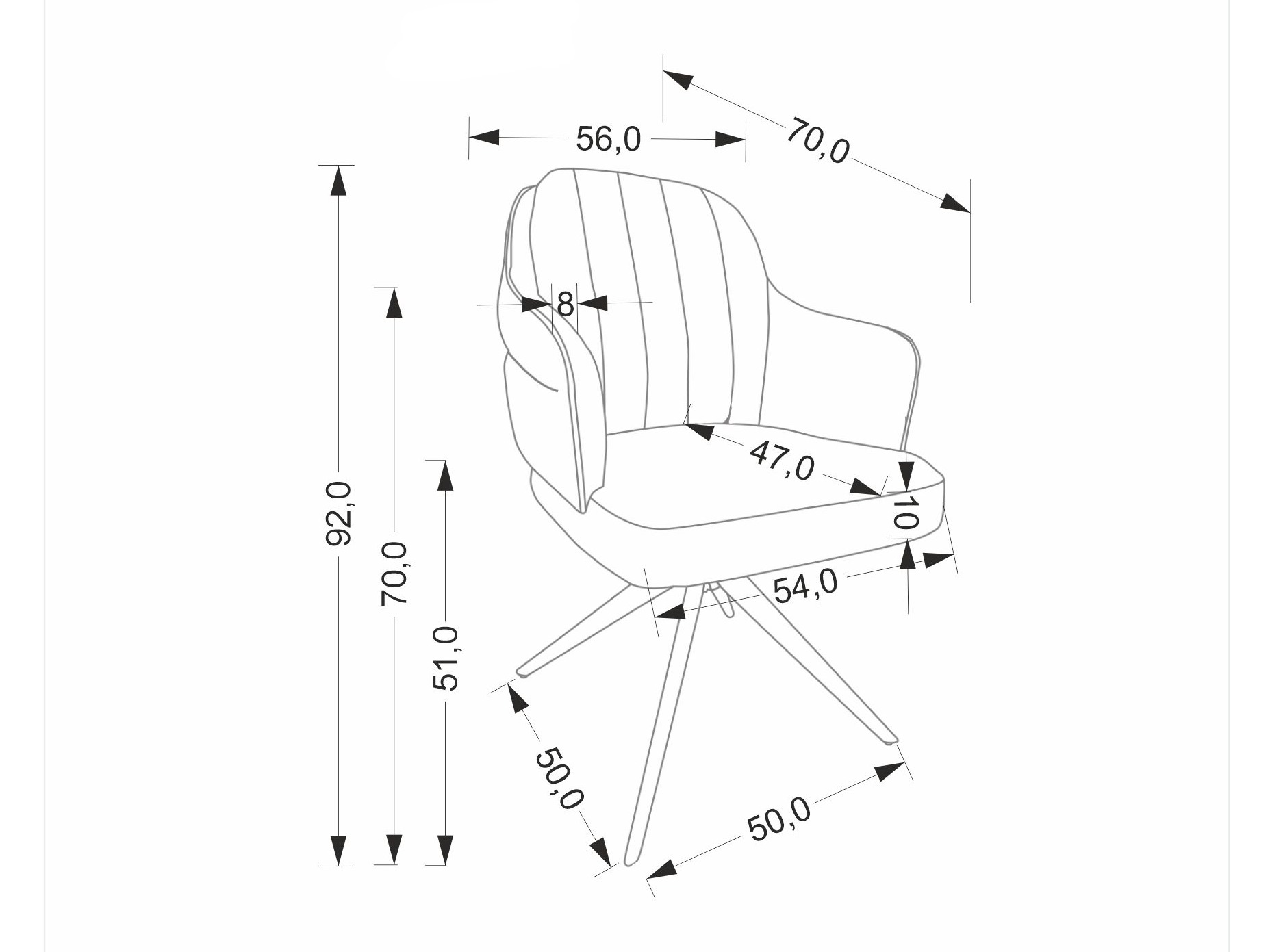 Стул Houston 2019 (Коричневый)