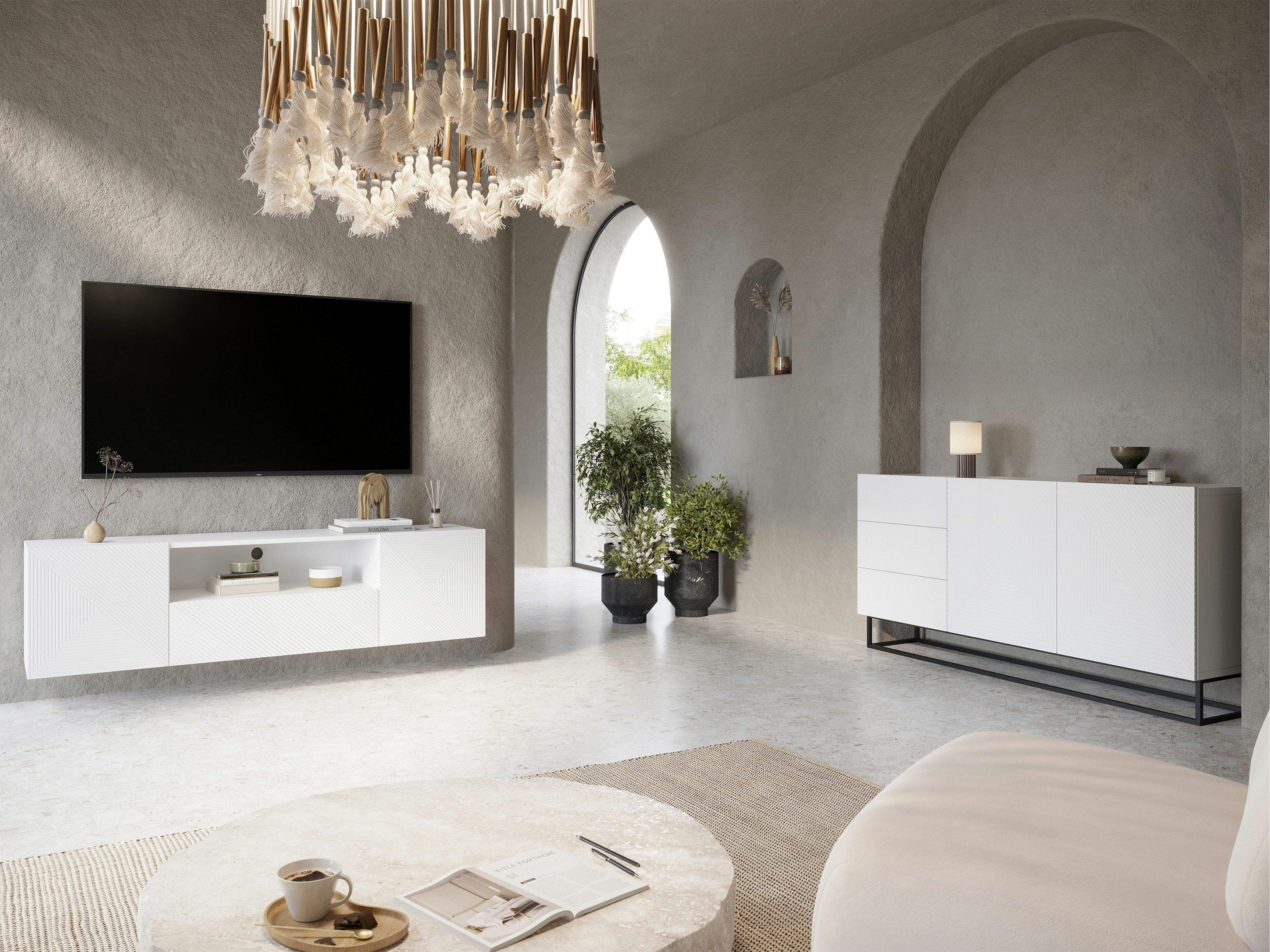 TV galds Dortivi 101 (Matēts balts)