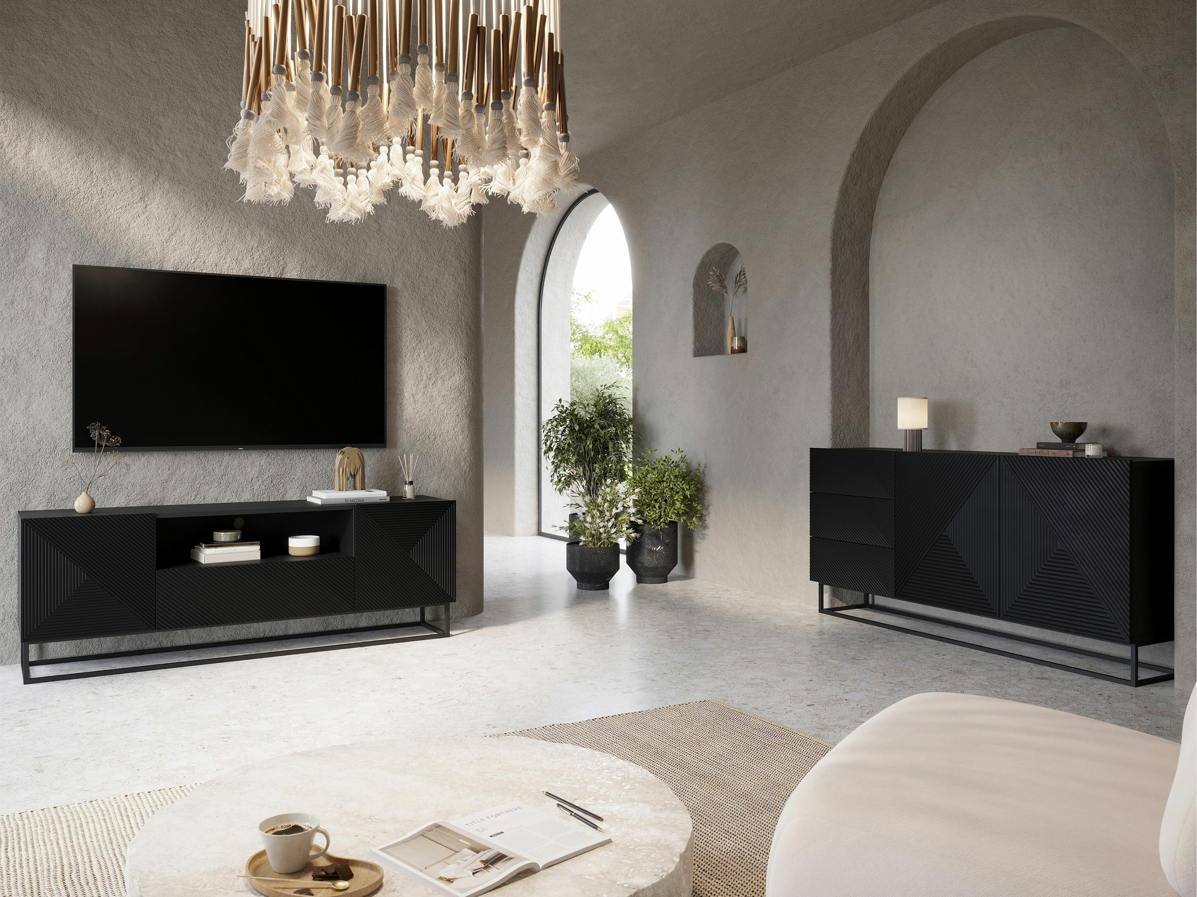 TV galds Dortivi 102 (Matēts melns)