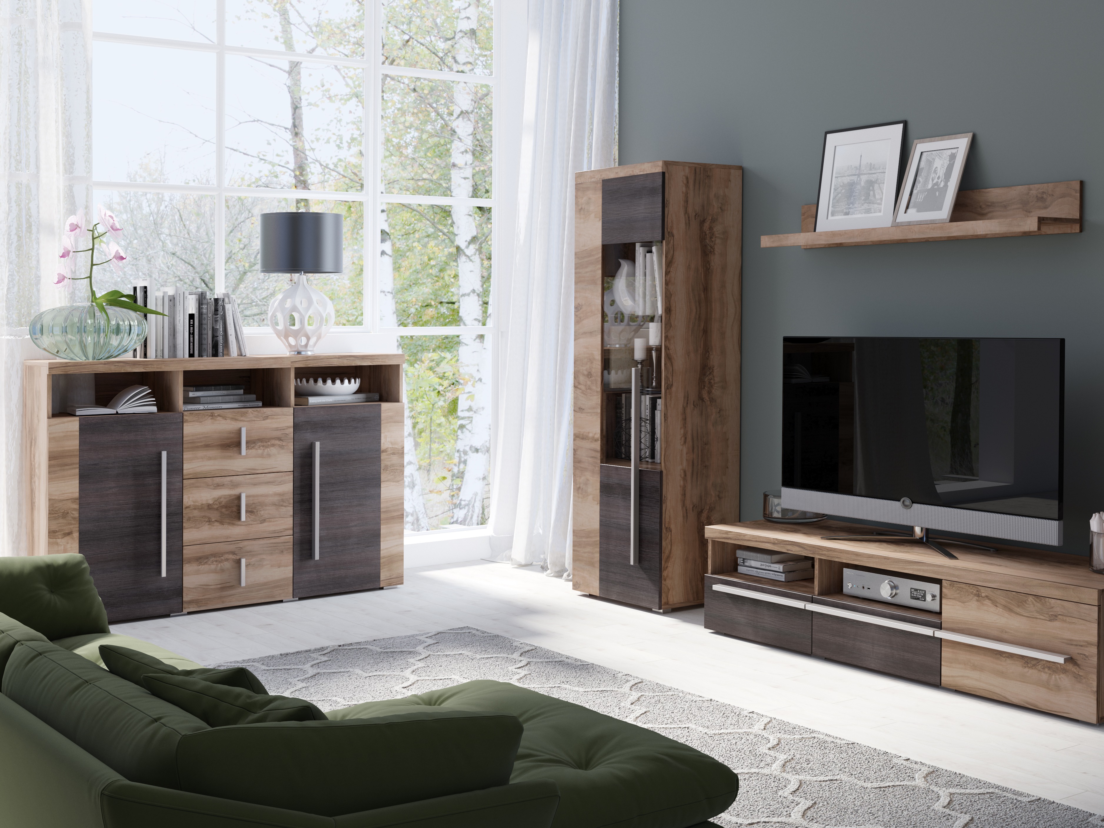 Kumode Sorciro 100 (Rieksts + Tumšs ozols)