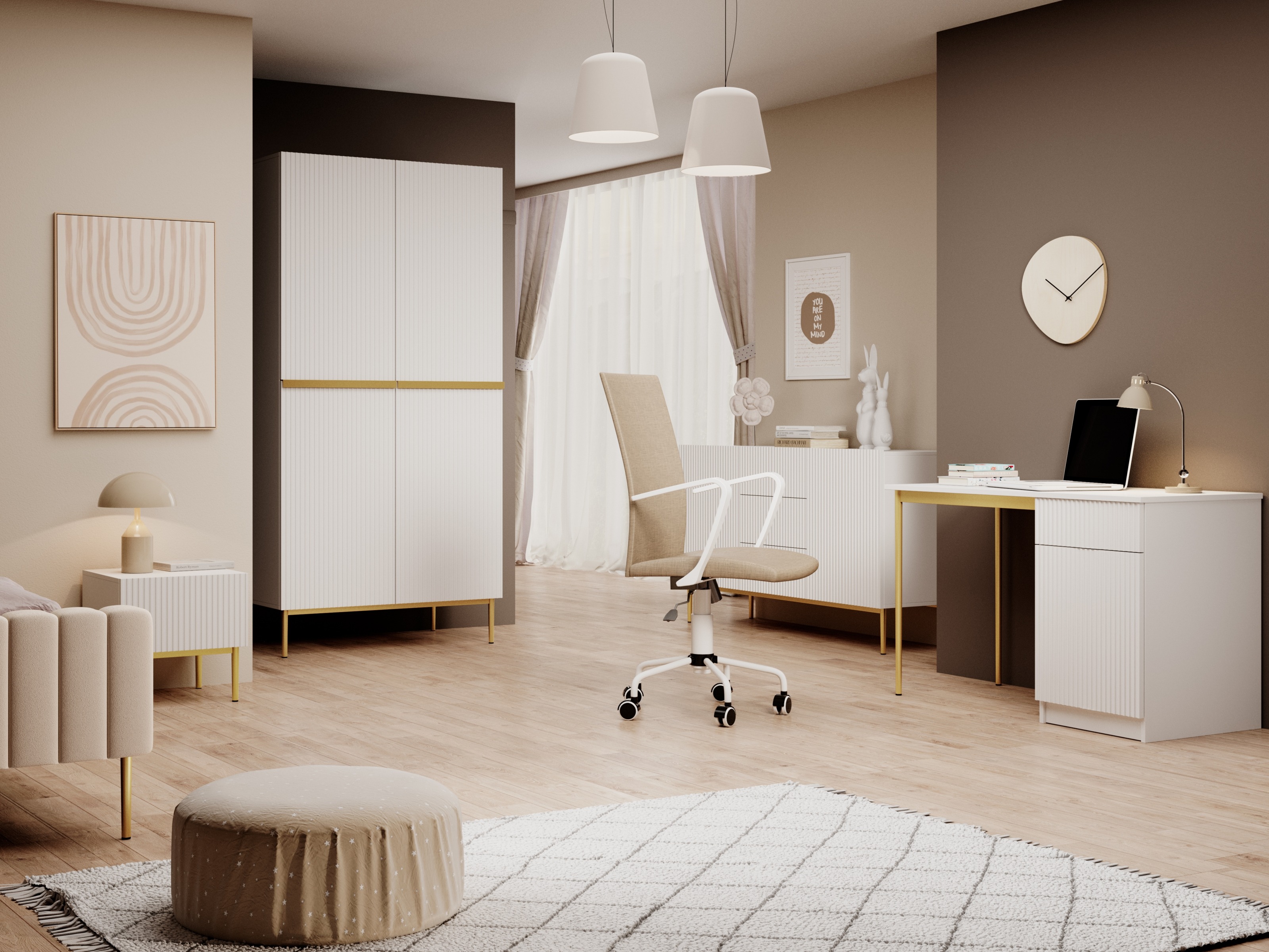 Письменный cтол Melfelu 131 (Золотой)