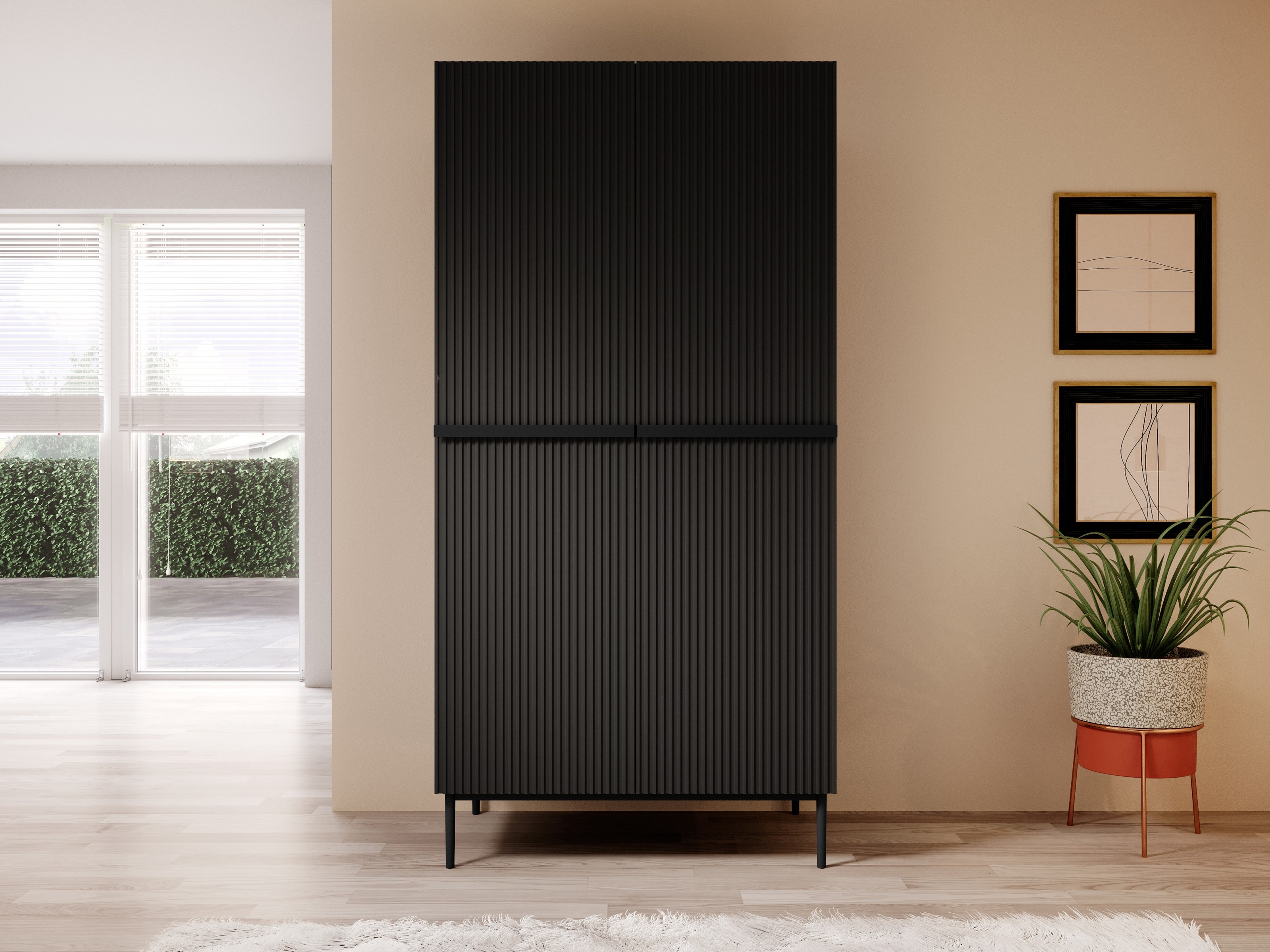 Skapis Melfelu 134 (Melns)