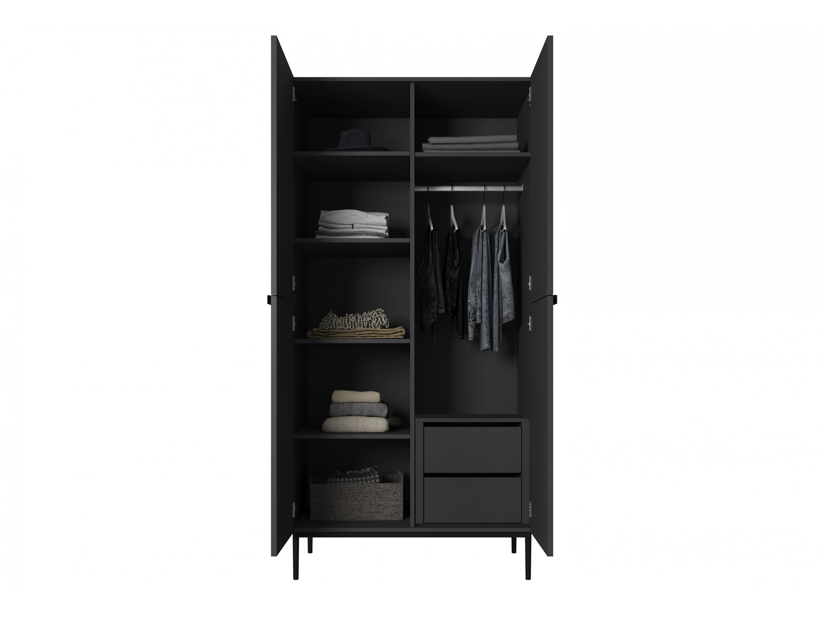 Skapis Melfelu 134 (Melns)