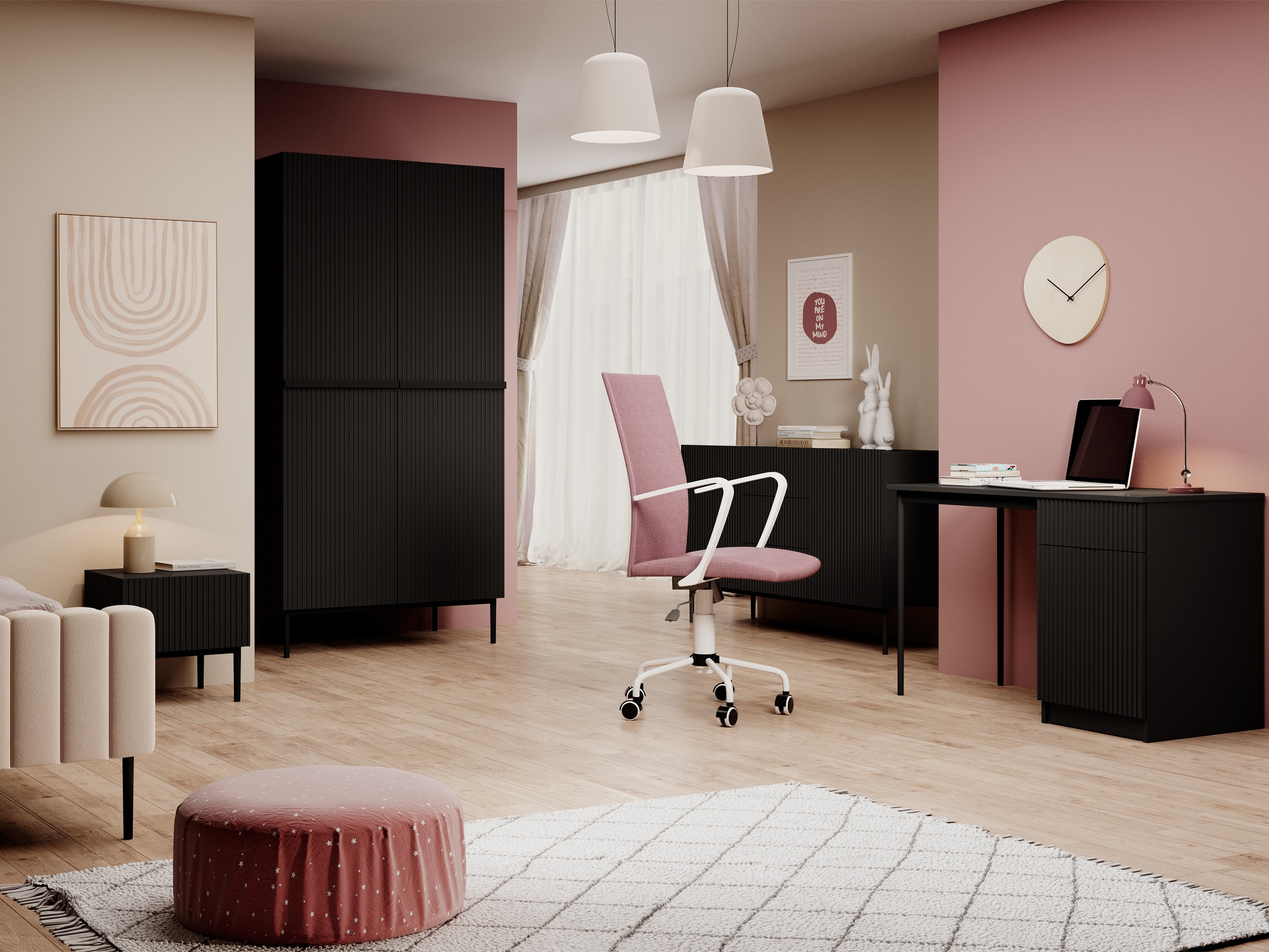 Skapis Melfelu 134 (Melns)